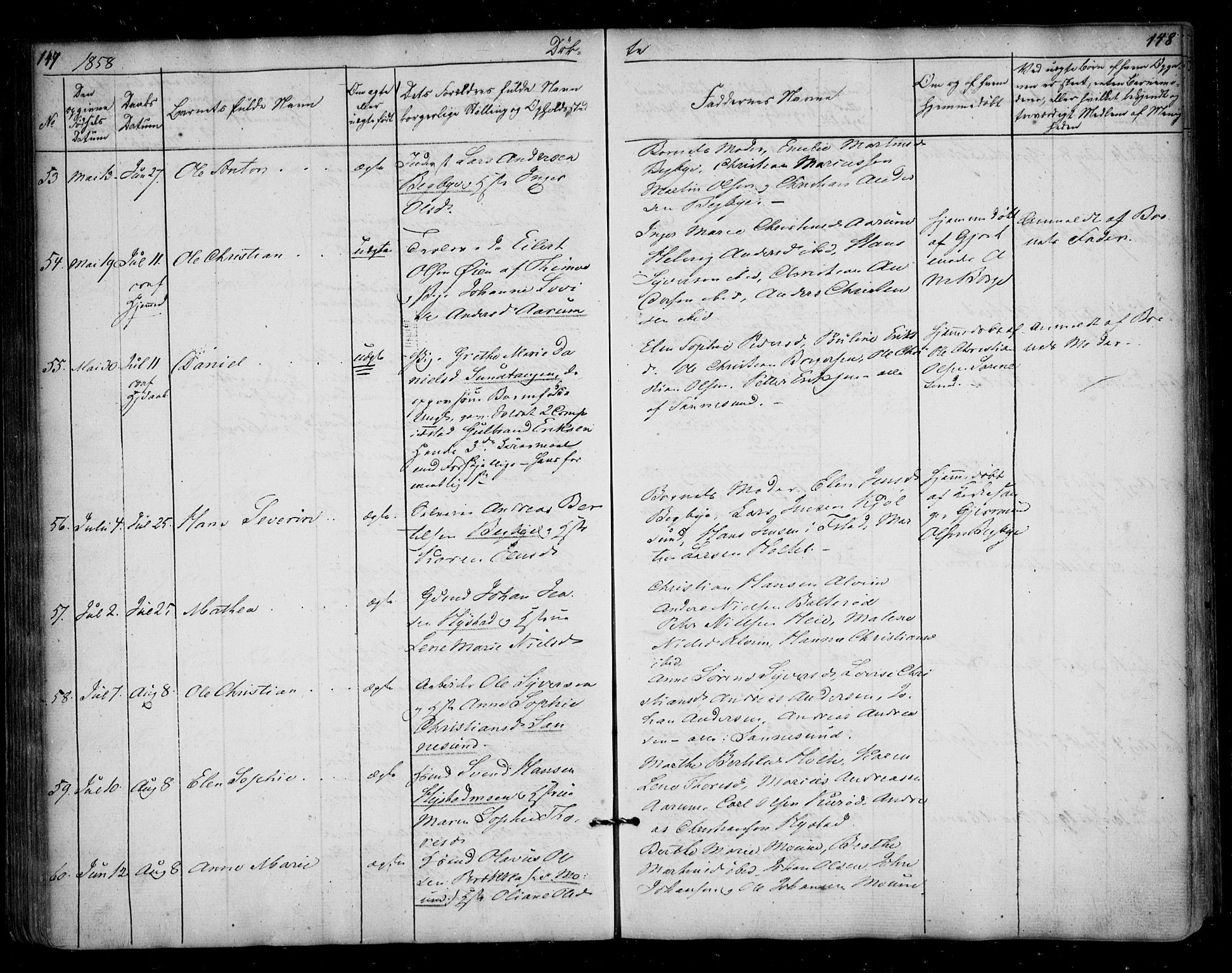 Borge prestekontor Kirkebøker, AV/SAO-A-10903/F/Fa/L0005: Parish register (official) no. I 5, 1848-1860, p. 147-148