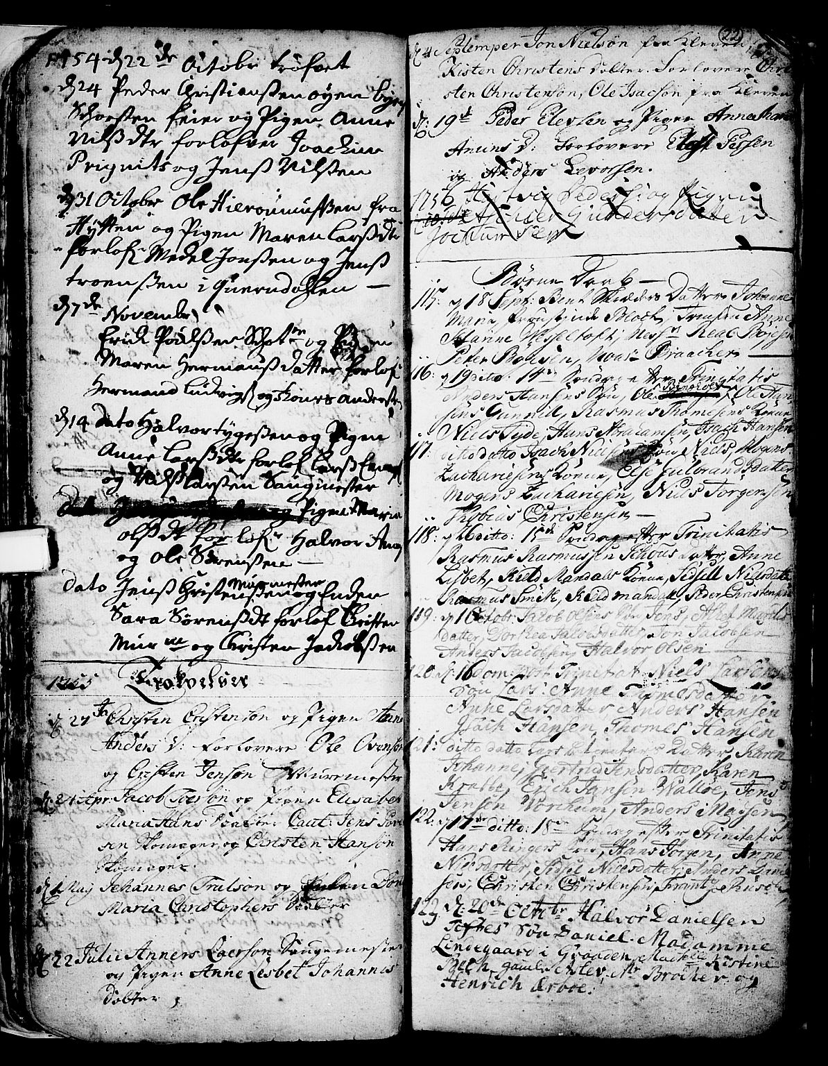 Skien kirkebøker, SAKO/A-302/F/Fa/L0002: Parish register (official) no. 2, 1716-1757, p. 22