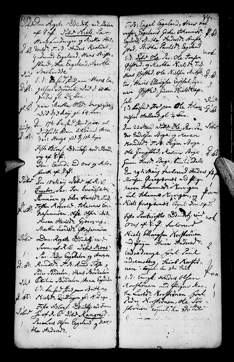 Os sokneprestembete, AV/SAB-A-99929: Parish register (official) no. A 10, 1779-1788, p. 84