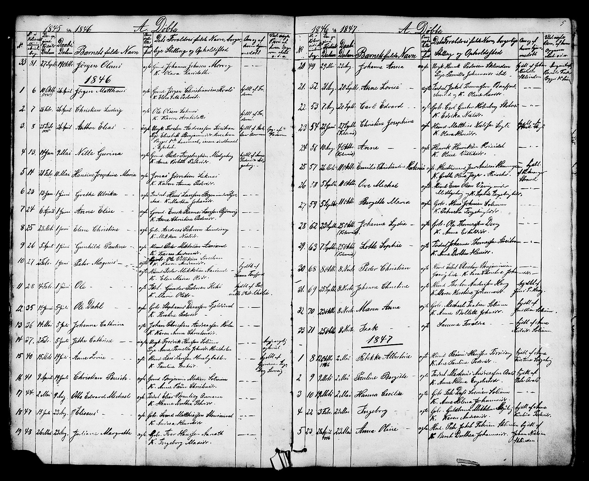 Ministerialprotokoller, klokkerbøker og fødselsregistre - Nord-Trøndelag, SAT/A-1458/788/L0695: Parish register (official) no. 788A02, 1843-1862, p. 5
