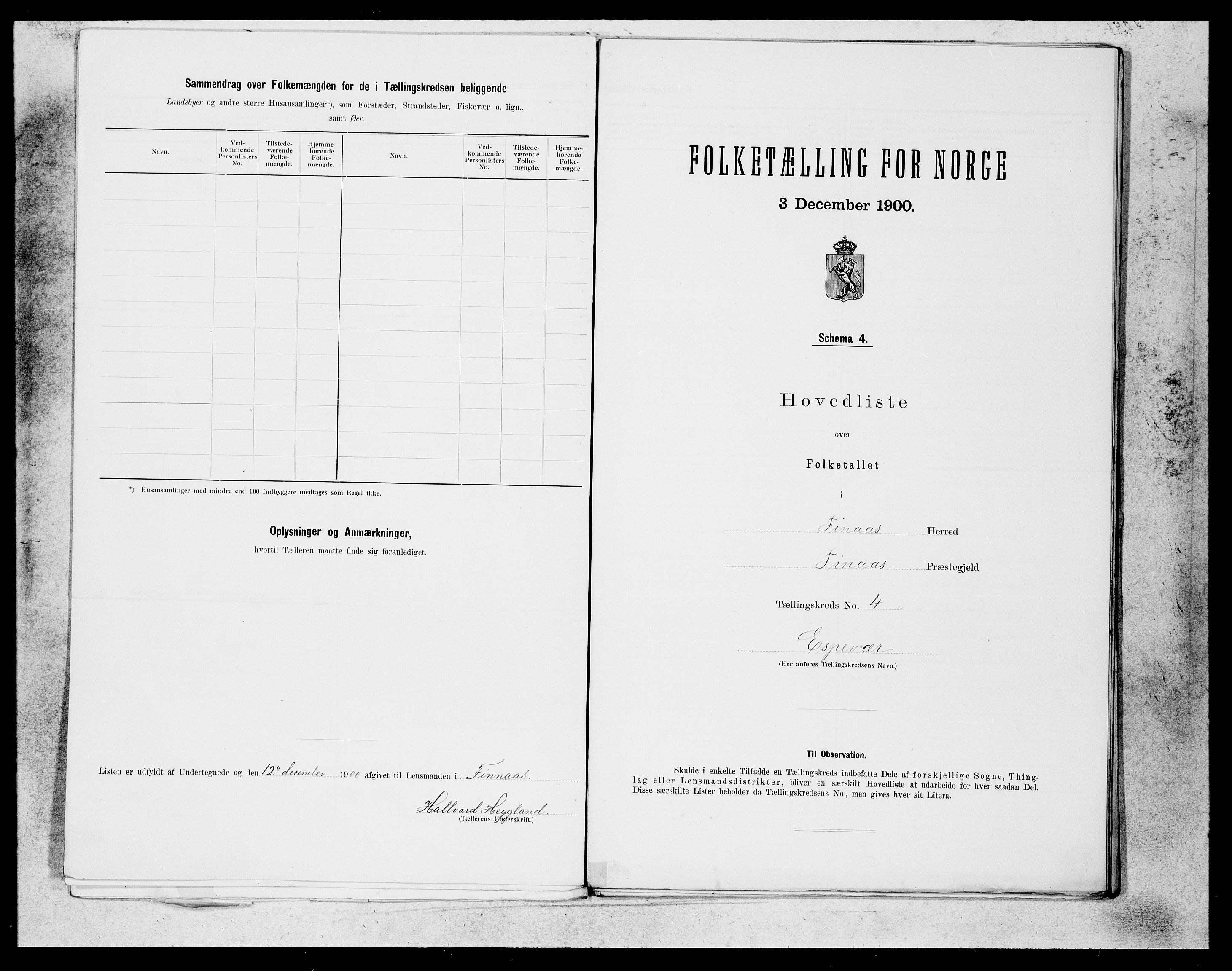 SAB, 1900 census for Finnås, 1900, p. 8