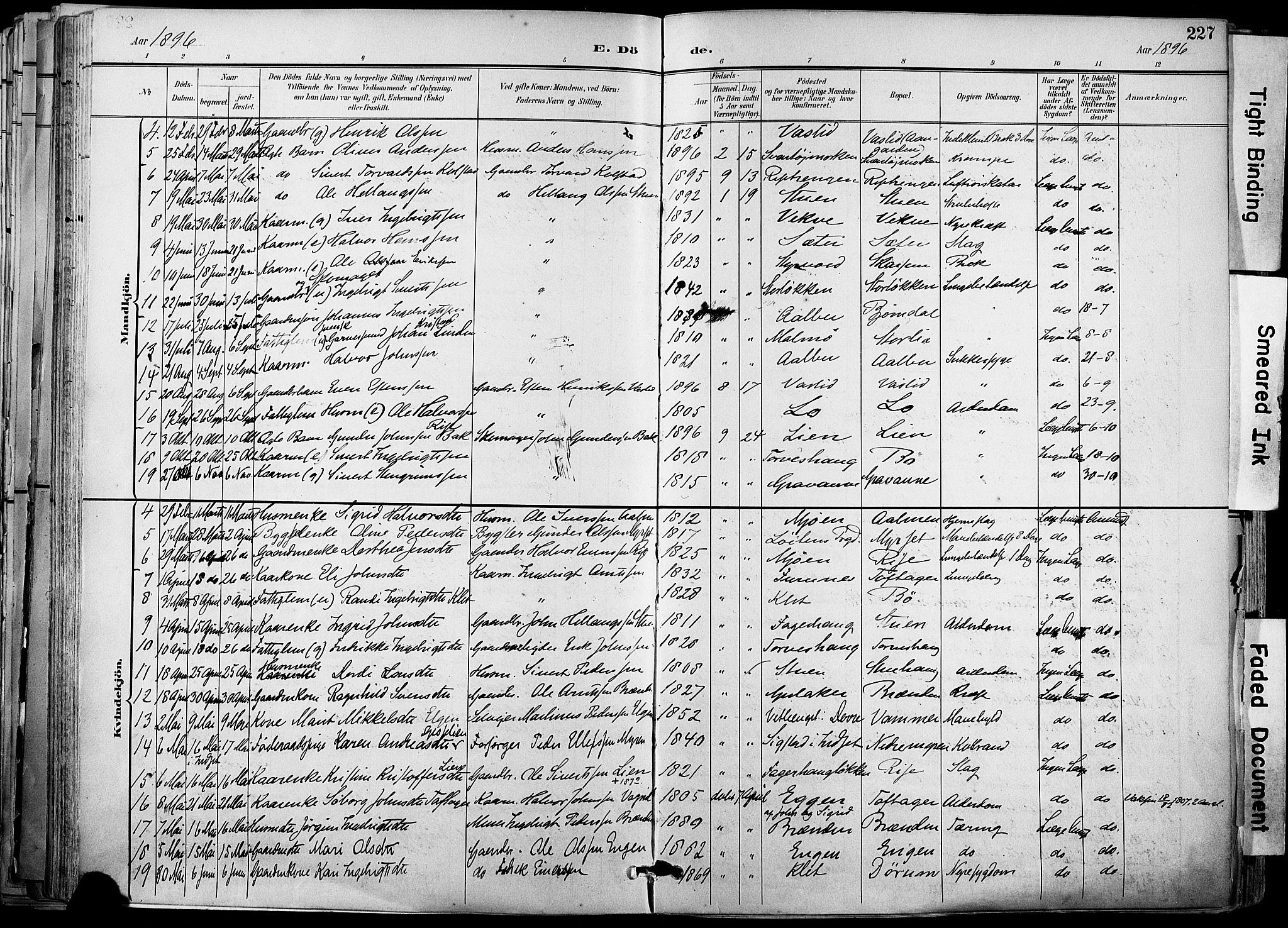 Ministerialprotokoller, klokkerbøker og fødselsregistre - Sør-Trøndelag, AV/SAT-A-1456/678/L0902: Parish register (official) no. 678A11, 1895-1911, p. 227