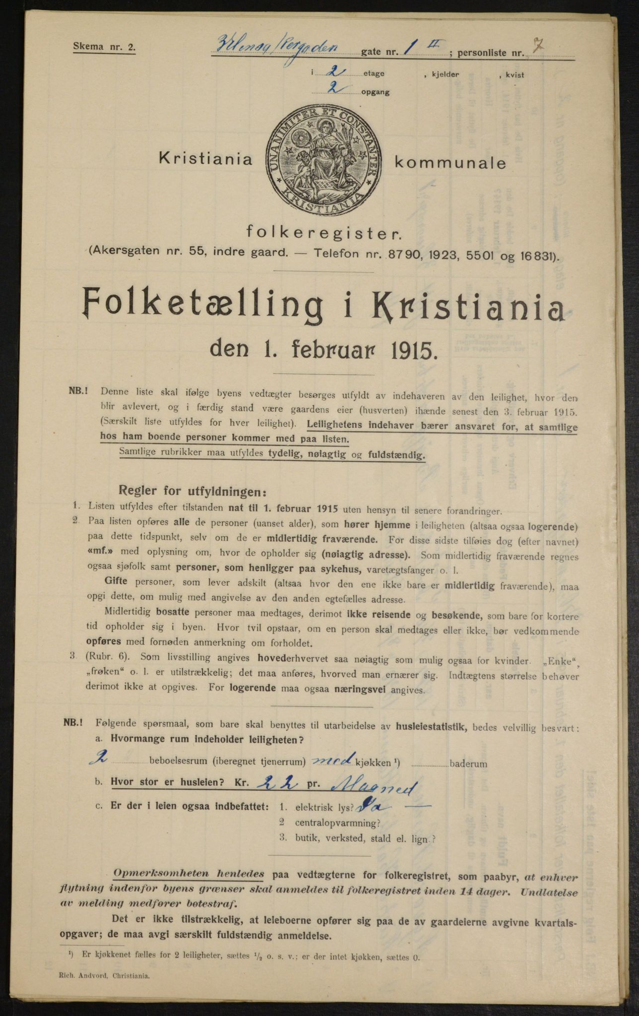 OBA, Municipal Census 1915 for Kristiania, 1915, p. 119340
