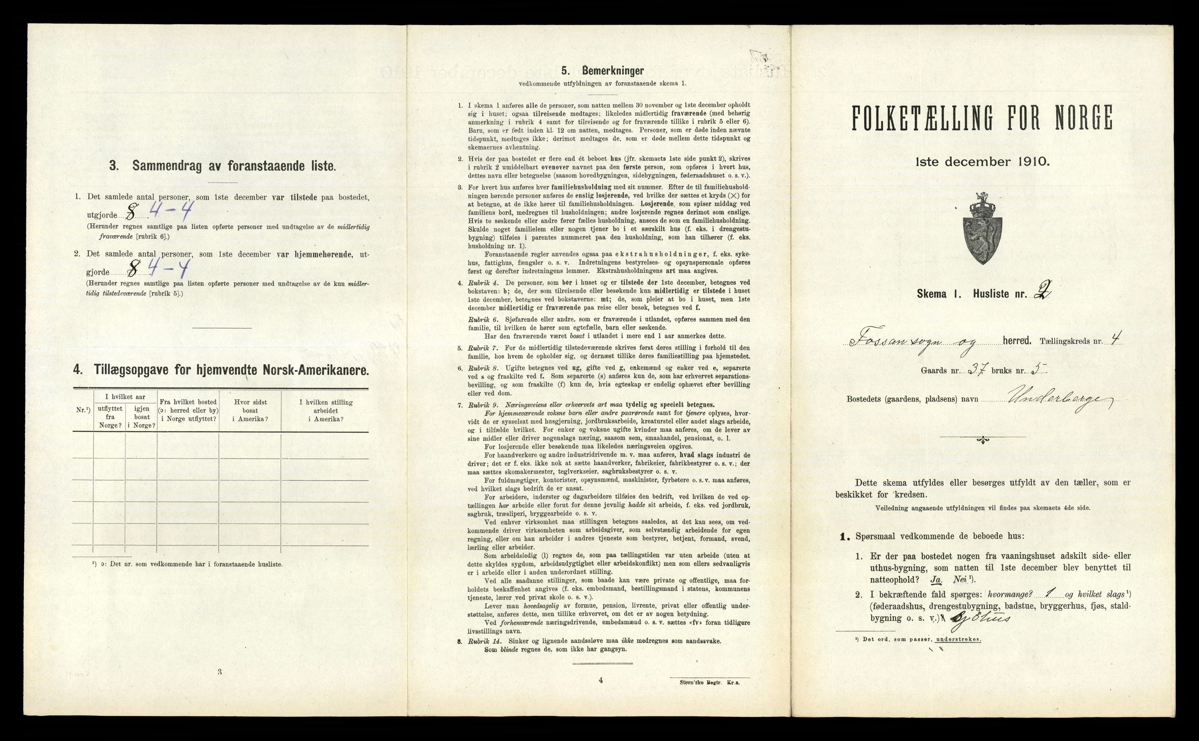 RA, 1910 census for Forsand, 1910, p. 267