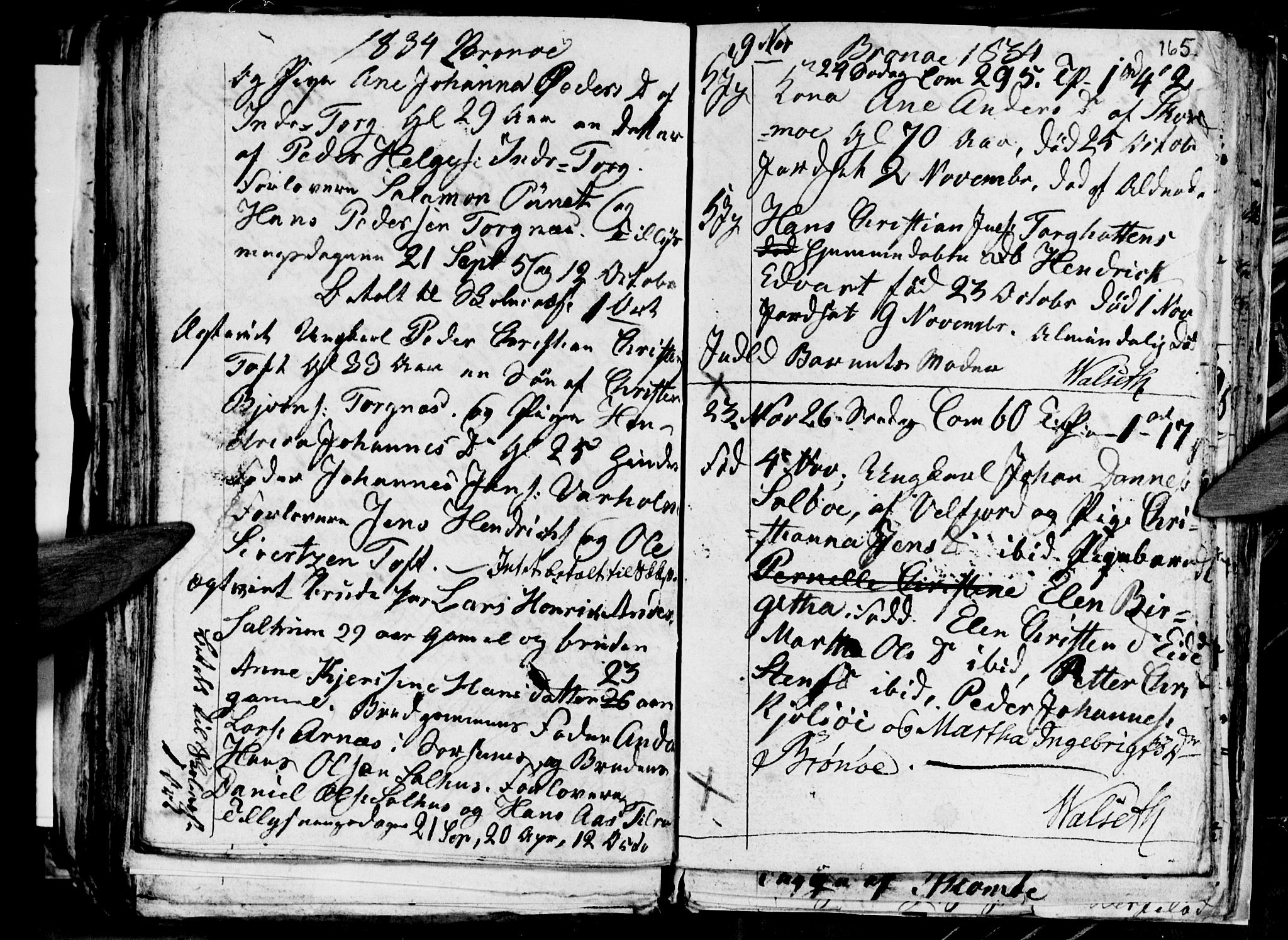 Ministerialprotokoller, klokkerbøker og fødselsregistre - Nordland, AV/SAT-A-1459/813/L0210: Parish register (copy) no. 813C02, 1825-1836, p. 165