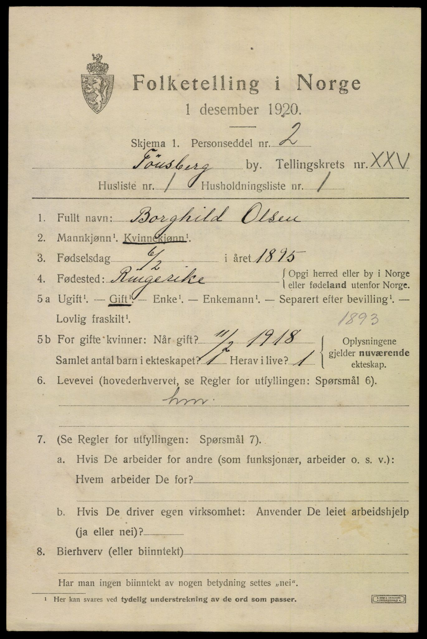 SAKO, 1920 census for Tønsberg, 1920, p. 34283