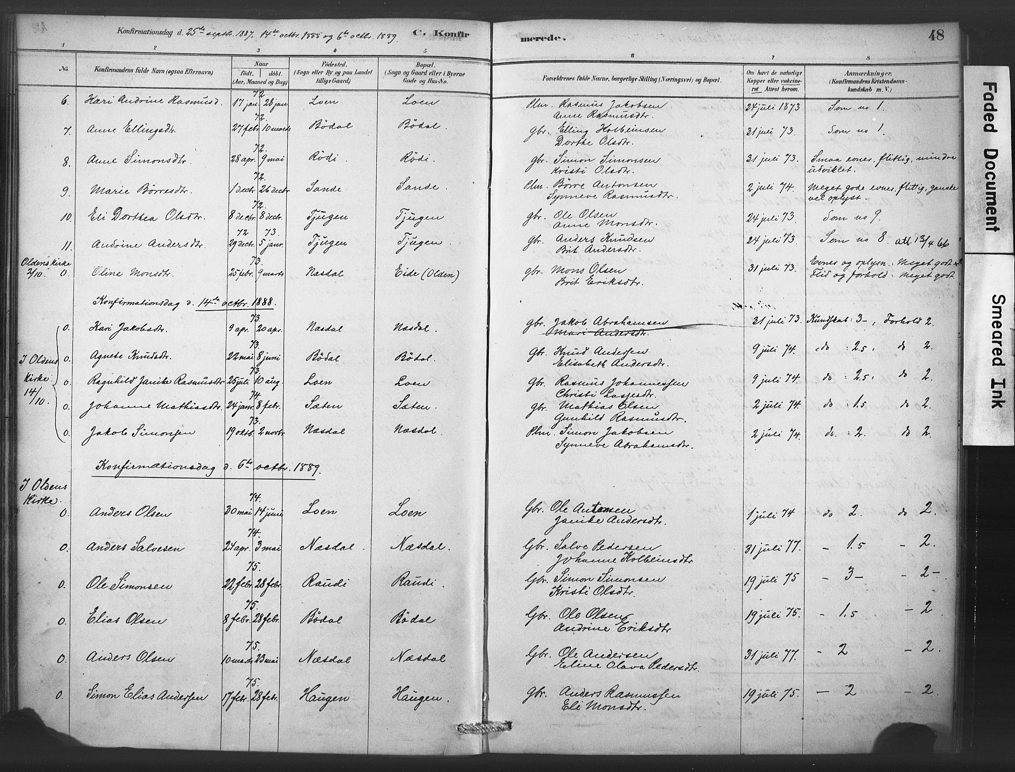 Stryn Sokneprestembete, AV/SAB-A-82501: Parish register (official) no. C 1, 1878-1907, p. 48