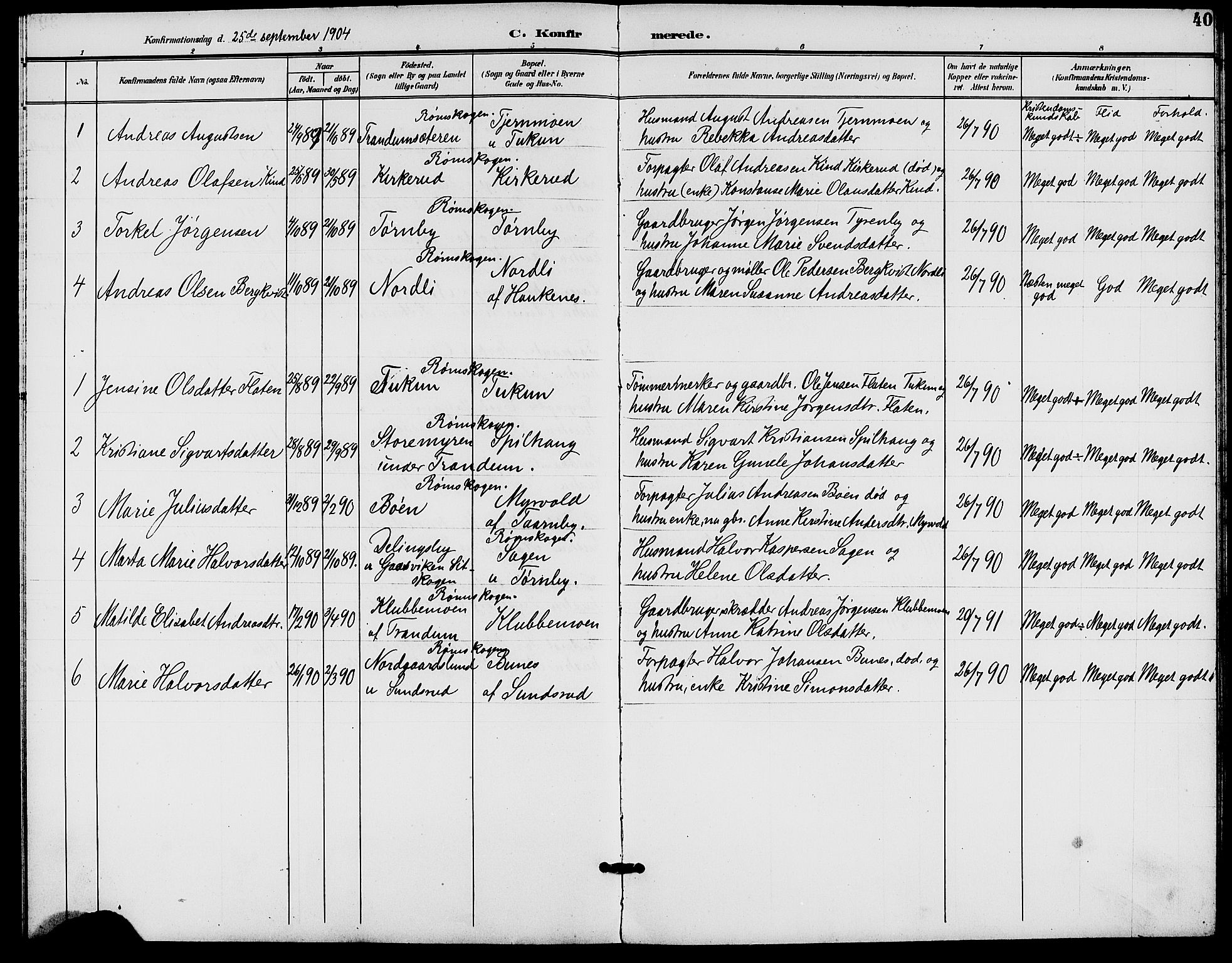 Rødenes prestekontor Kirkebøker, AV/SAO-A-2005/G/Gb/L0001: Parish register (copy) no. II 1, 1901-1910, p. 40