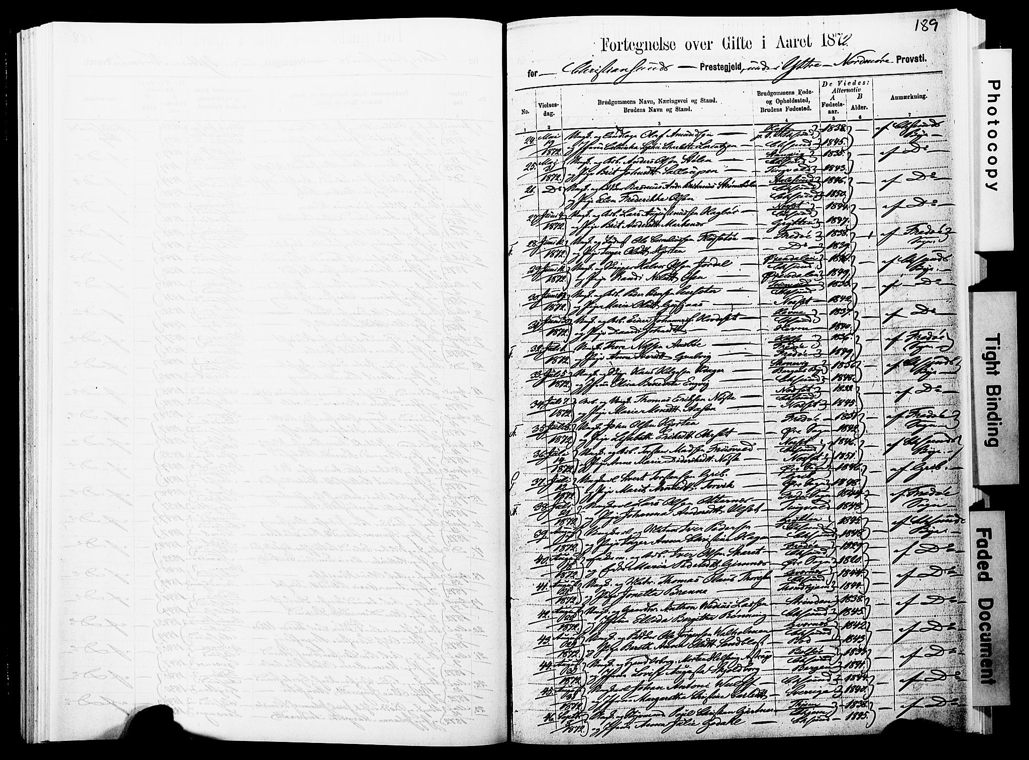 Ministerialprotokoller, klokkerbøker og fødselsregistre - Møre og Romsdal, AV/SAT-A-1454/572/L0857: Parish register (official) no. 572D01, 1866-1872, p. 189