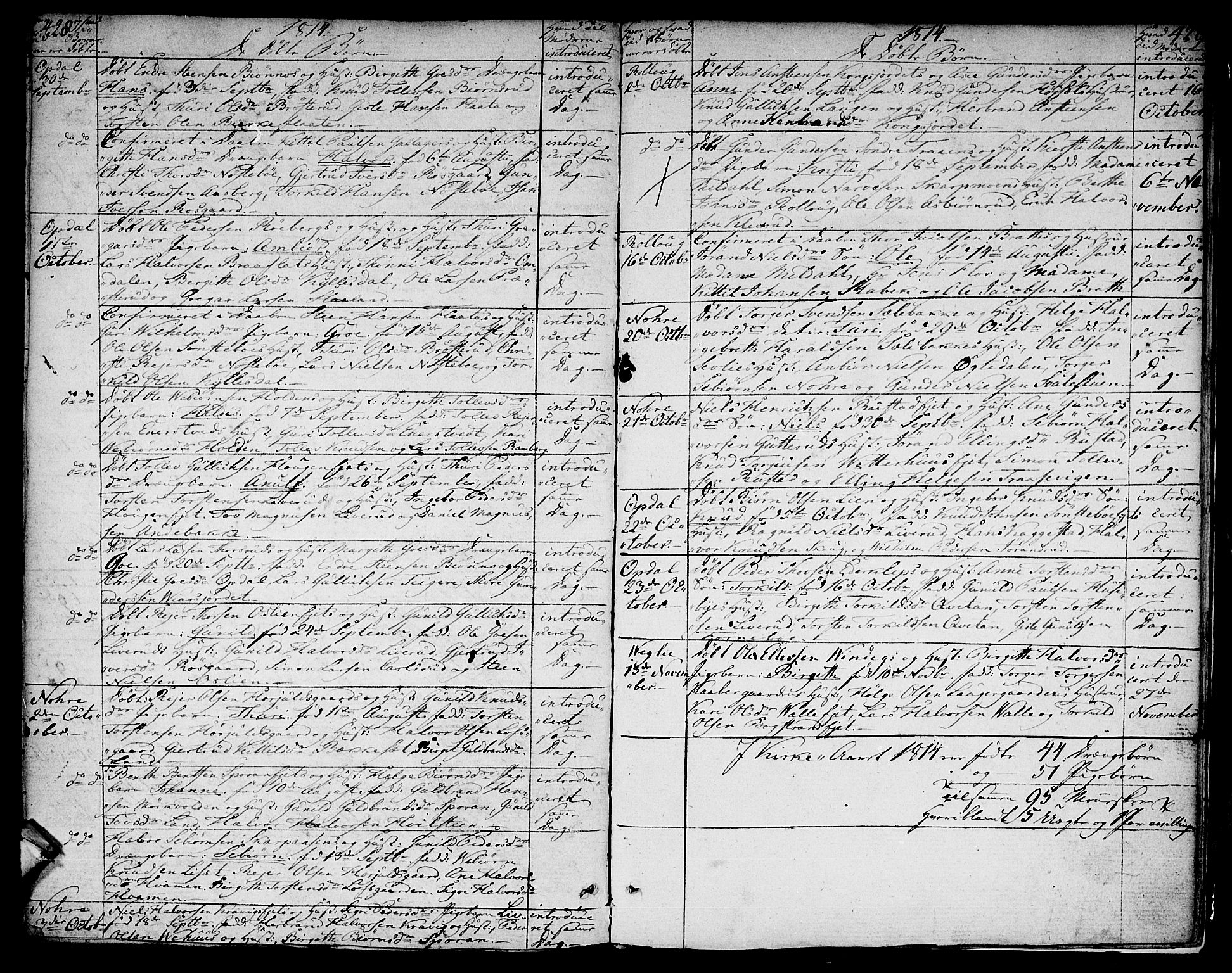 Rollag kirkebøker, AV/SAKO-A-240/F/Fa/L0005: Parish register (official) no. I 5, 1792-1814, p. 428-429