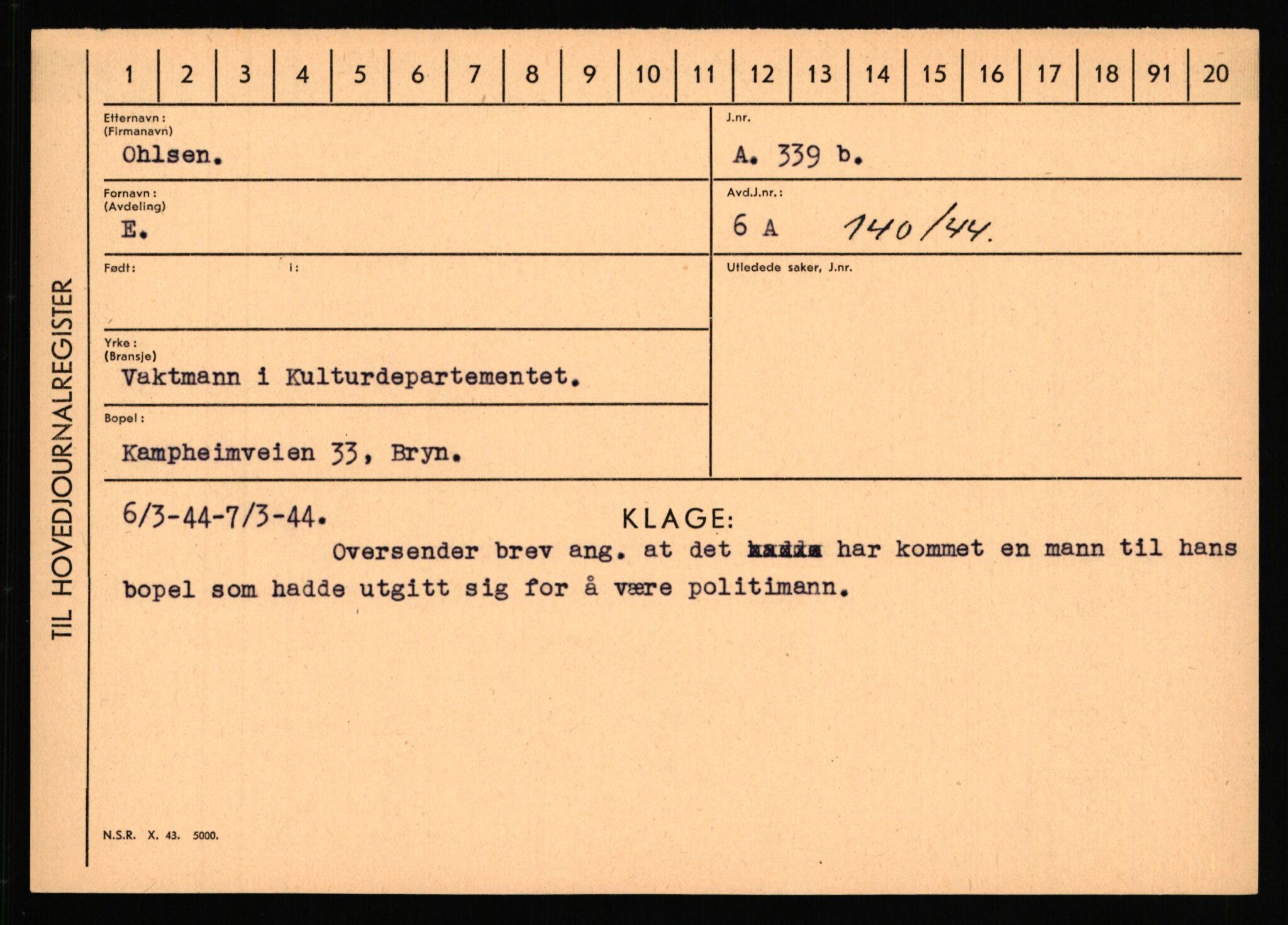 Statspolitiet - Hovedkontoret / Osloavdelingen, AV/RA-S-1329/C/Ca/L0012: Oanæs - Quistgaard	, 1943-1945, p. 149