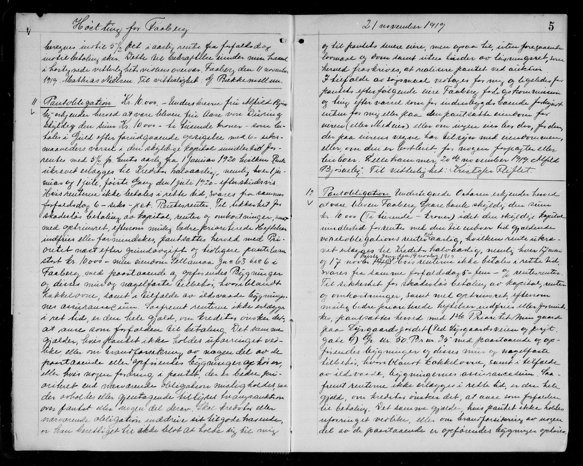 Sør-Gudbrandsdal tingrett, AV/SAH-TING-004/H/Hb/Hbb/L0007: Mortgage book no. II 7, 1919-1921, p. 4-5
