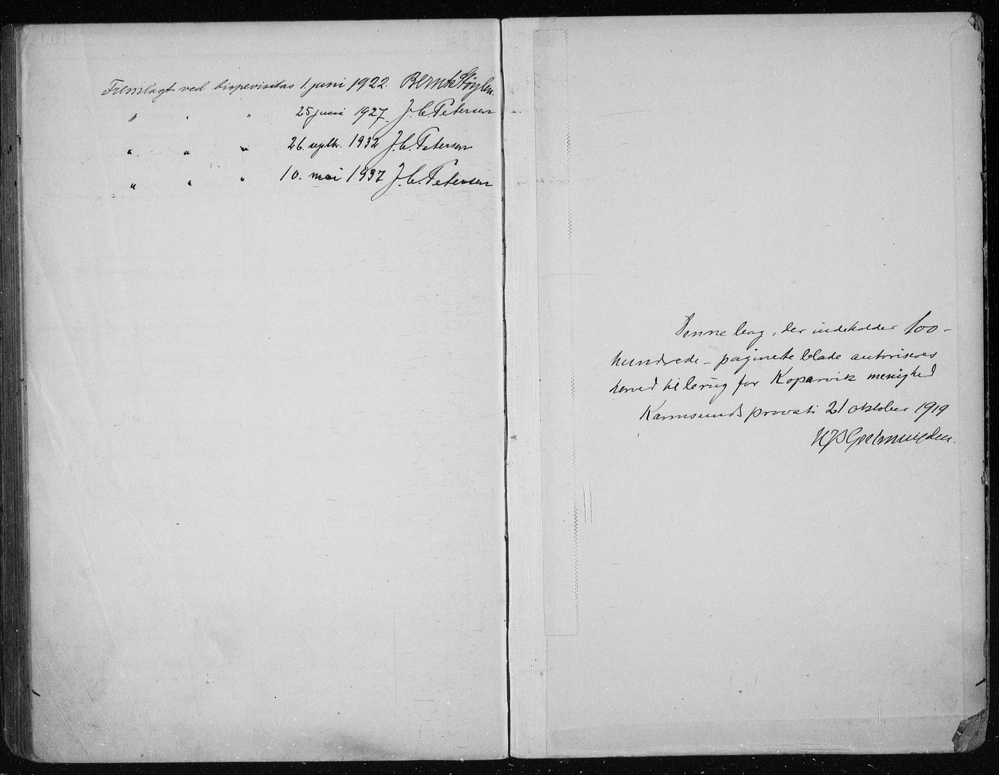 Kopervik sokneprestkontor, AV/SAST-A-101850/I/Ie/L0001: Banns register no. 1, 1919-1940