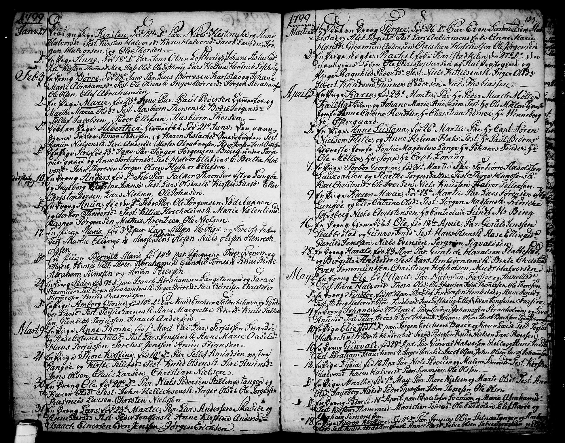 Sannidal kirkebøker, SAKO/A-296/F/Fa/L0002: Parish register (official) no. 2, 1767-1802, p. 159