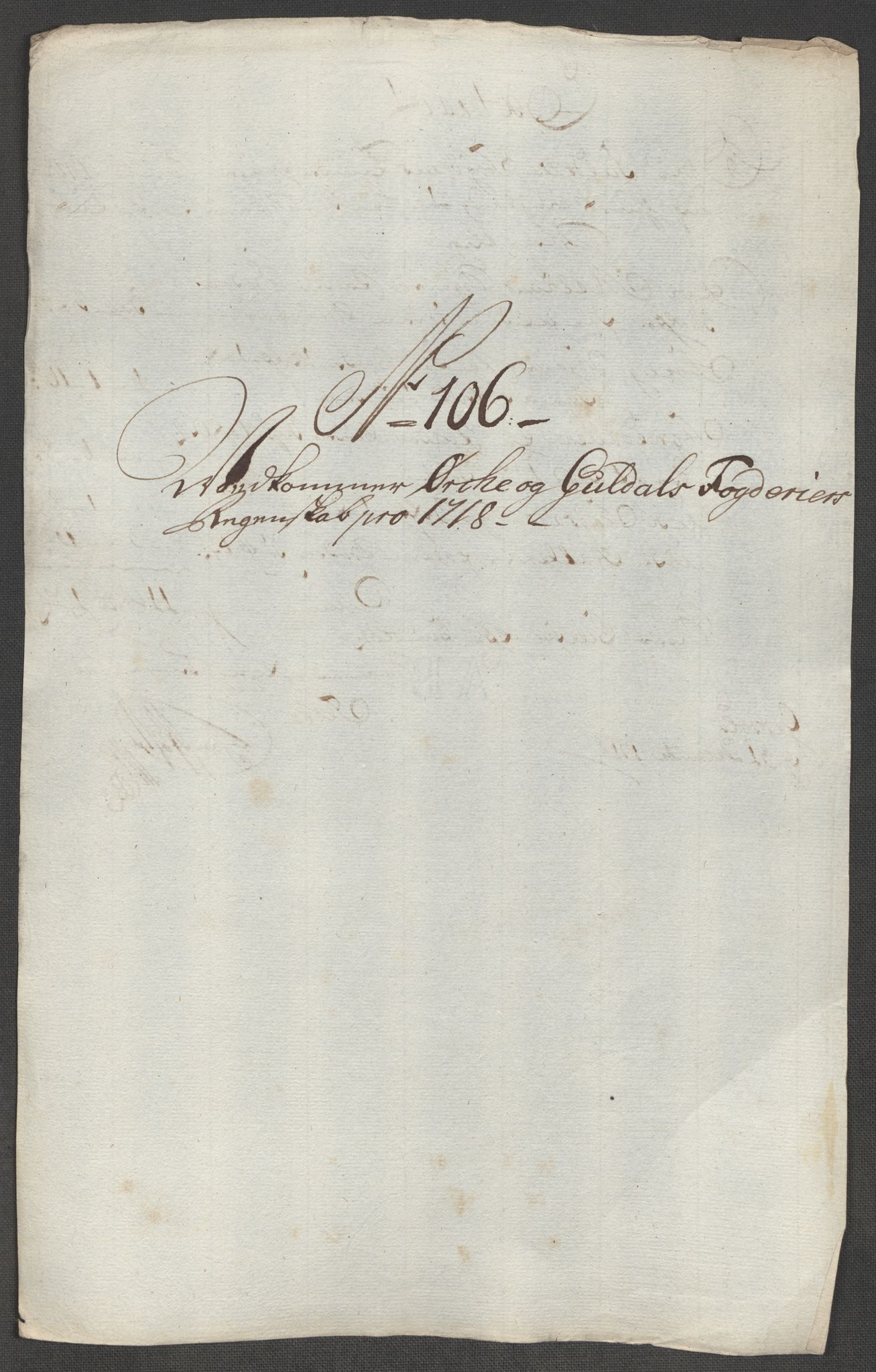 Rentekammeret inntil 1814, Reviderte regnskaper, Fogderegnskap, RA/EA-4092/R60/L3972: Fogderegnskap Orkdal og Gauldal, 1718, p. 276