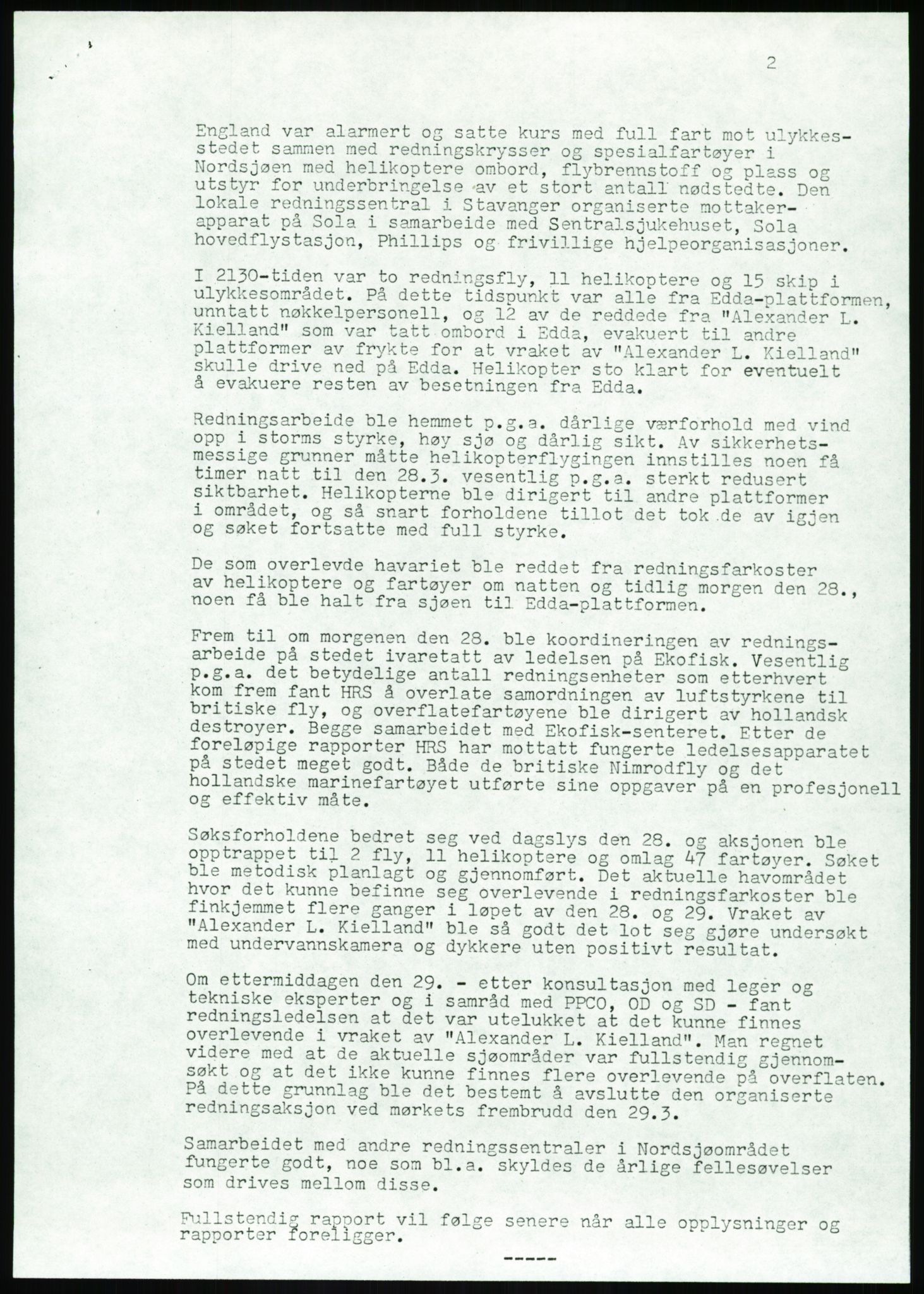 Justisdepartementet, Granskningskommisjonen ved Alexander Kielland-ulykken 27.3.1980, RA/S-1165/D/L0017: P Hjelpefartøy (Doku.liste + P1-P6 av 6)/Q Hovedredningssentralen (Q0-Q27 av 27), 1980-1981, p. 585