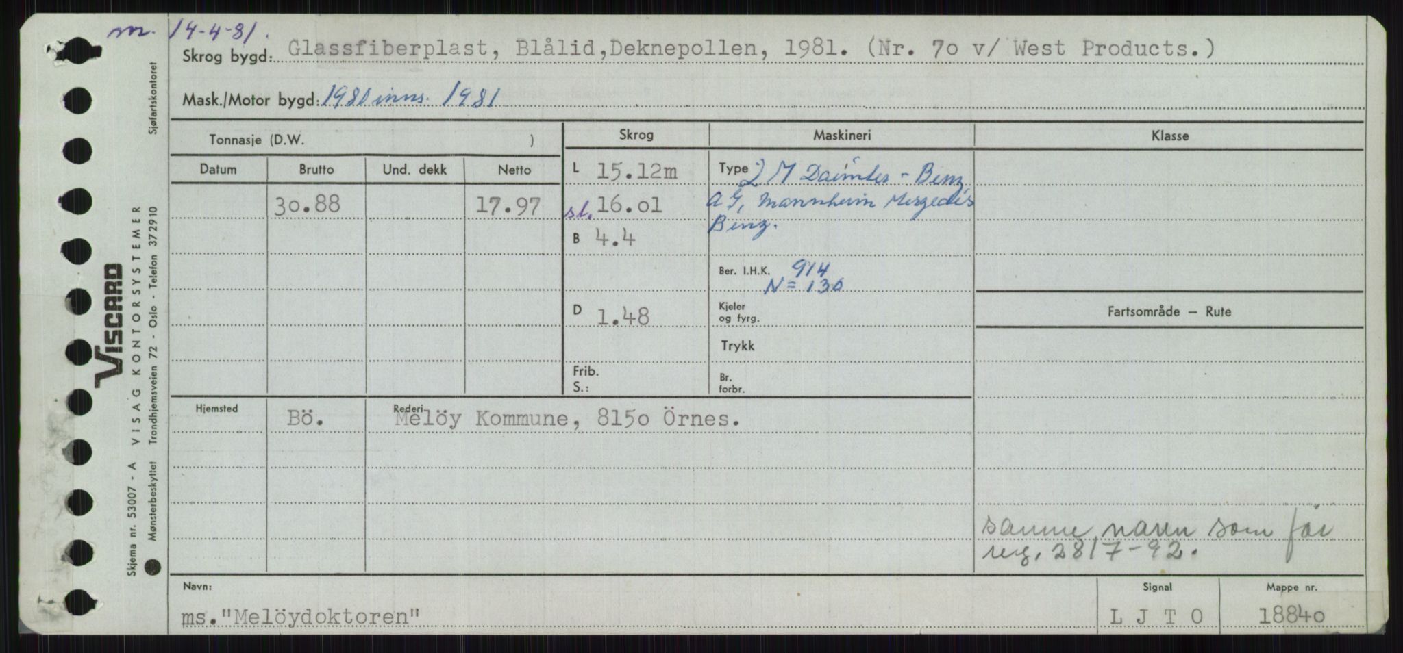 Sjøfartsdirektoratet med forløpere, Skipsmålingen, RA/S-1627/H/Ha/L0004/0001: Fartøy, Mas-R / Fartøy, Mas-Odd, p. 73