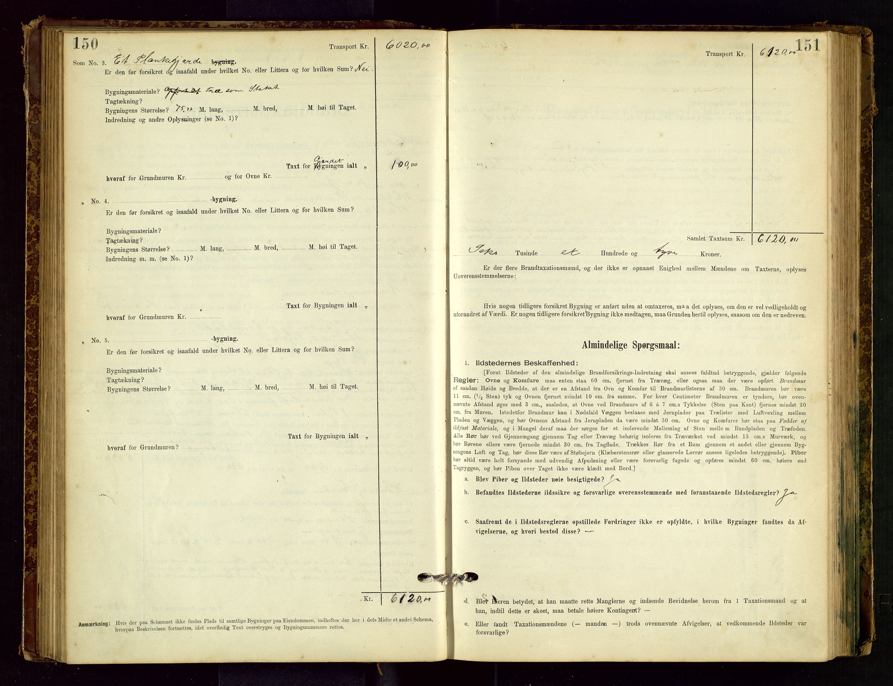 Hetland lensmannskontor, SAST/A-100101/Gob/L0001: "Brandtaxationsprotokol", 1895-1918, p. 150-151