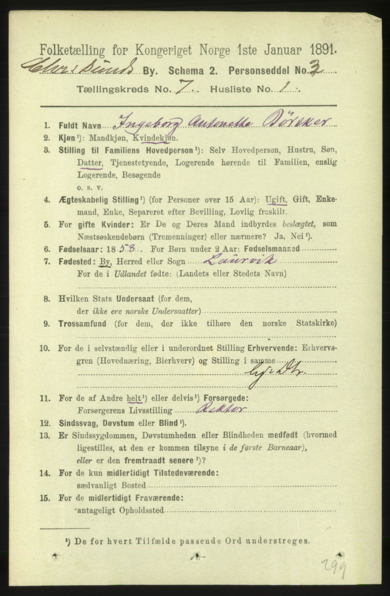 RA, 1891 census for 1503 Kristiansund, 1891, p. 5653