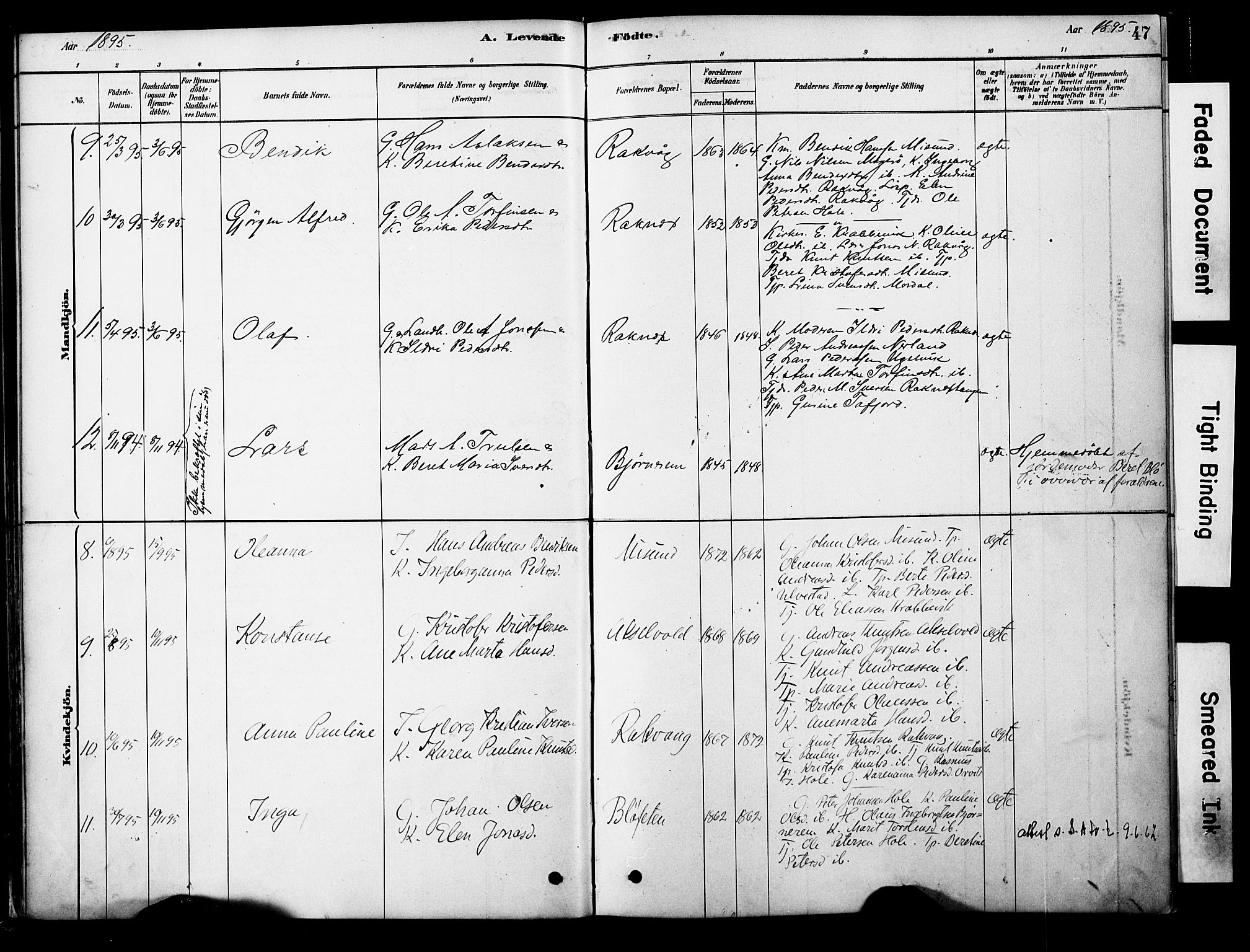 Ministerialprotokoller, klokkerbøker og fødselsregistre - Møre og Romsdal, AV/SAT-A-1454/563/L0736: Parish register (official) no. 563A01, 1878-1903, p. 47