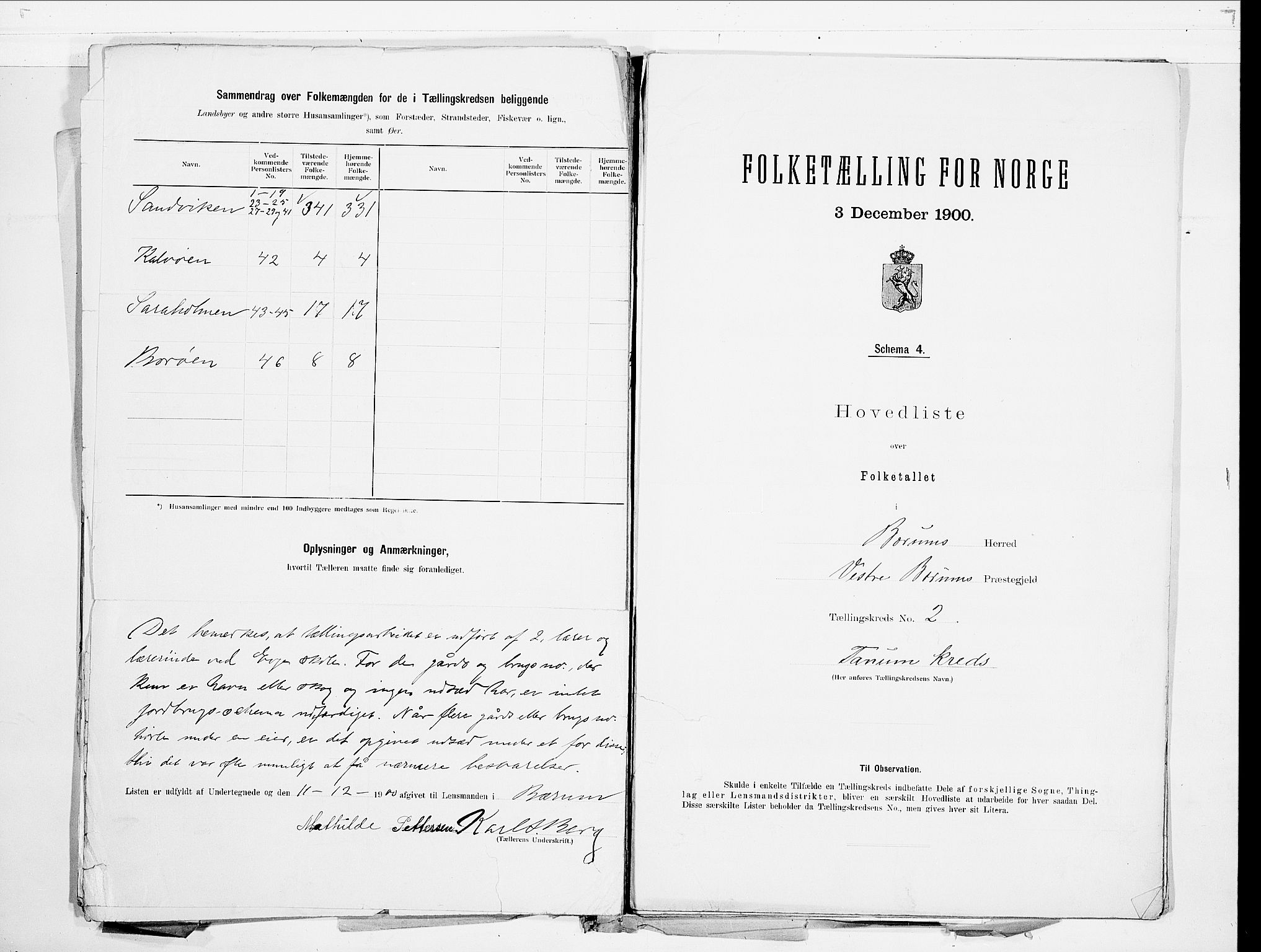 SAO, 1900 census for Bærum, 1900, p. 24