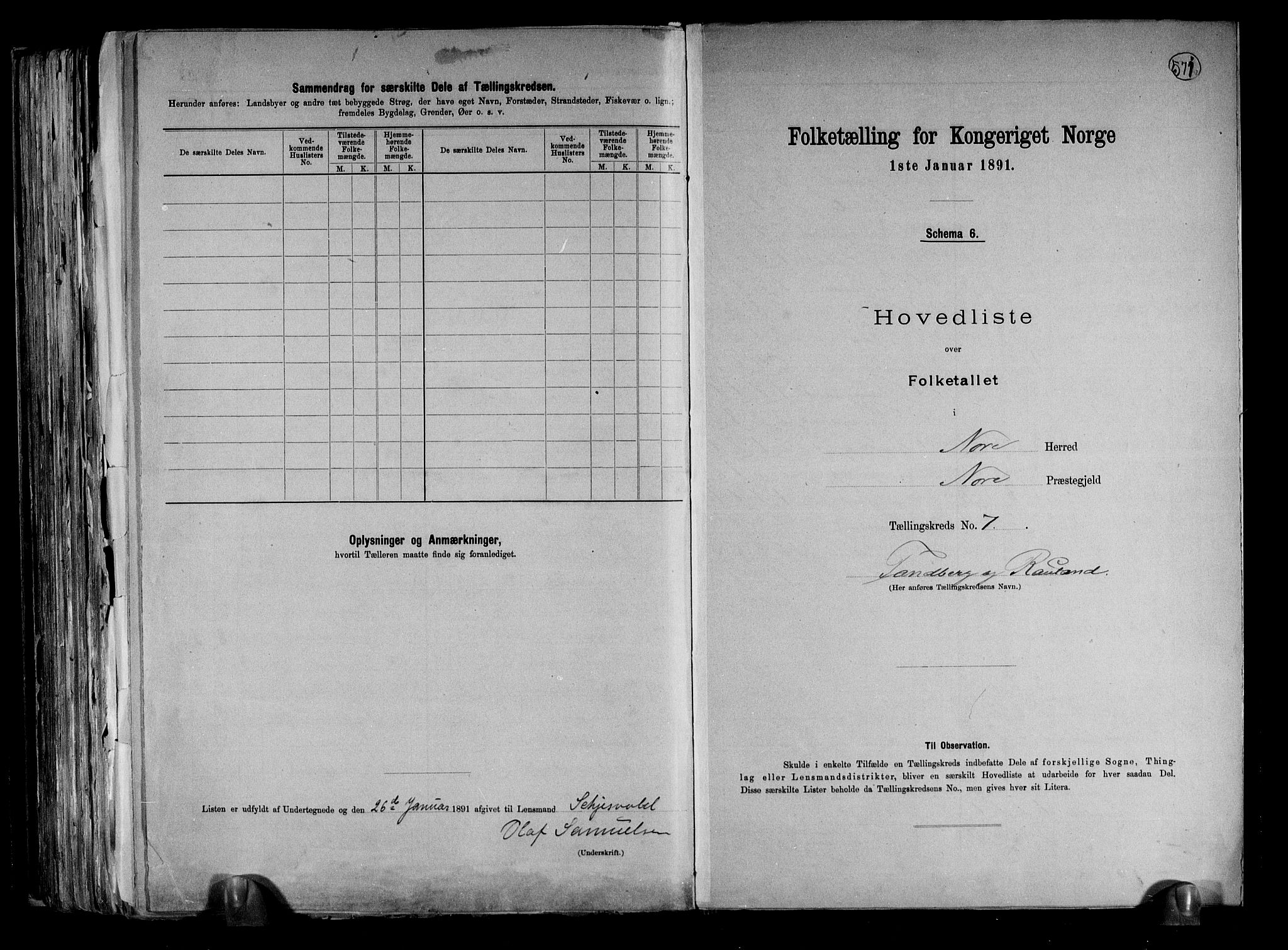 RA, 1891 census for 0633 Nore, 1891, p. 21