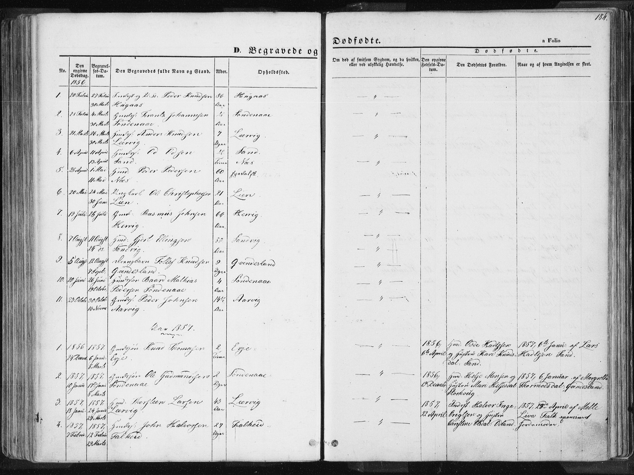 Tysvær sokneprestkontor, AV/SAST-A -101864/H/Ha/Haa/L0003: Parish register (official) no. A 3, 1856-1865, p. 184