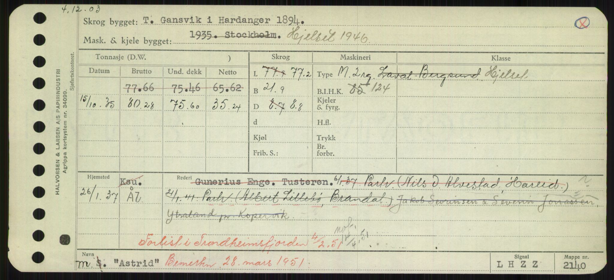 Sjøfartsdirektoratet med forløpere, Skipsmålingen, RA/S-1627/H/Hd/L0002: Fartøy, Apa-Axe, p. 329