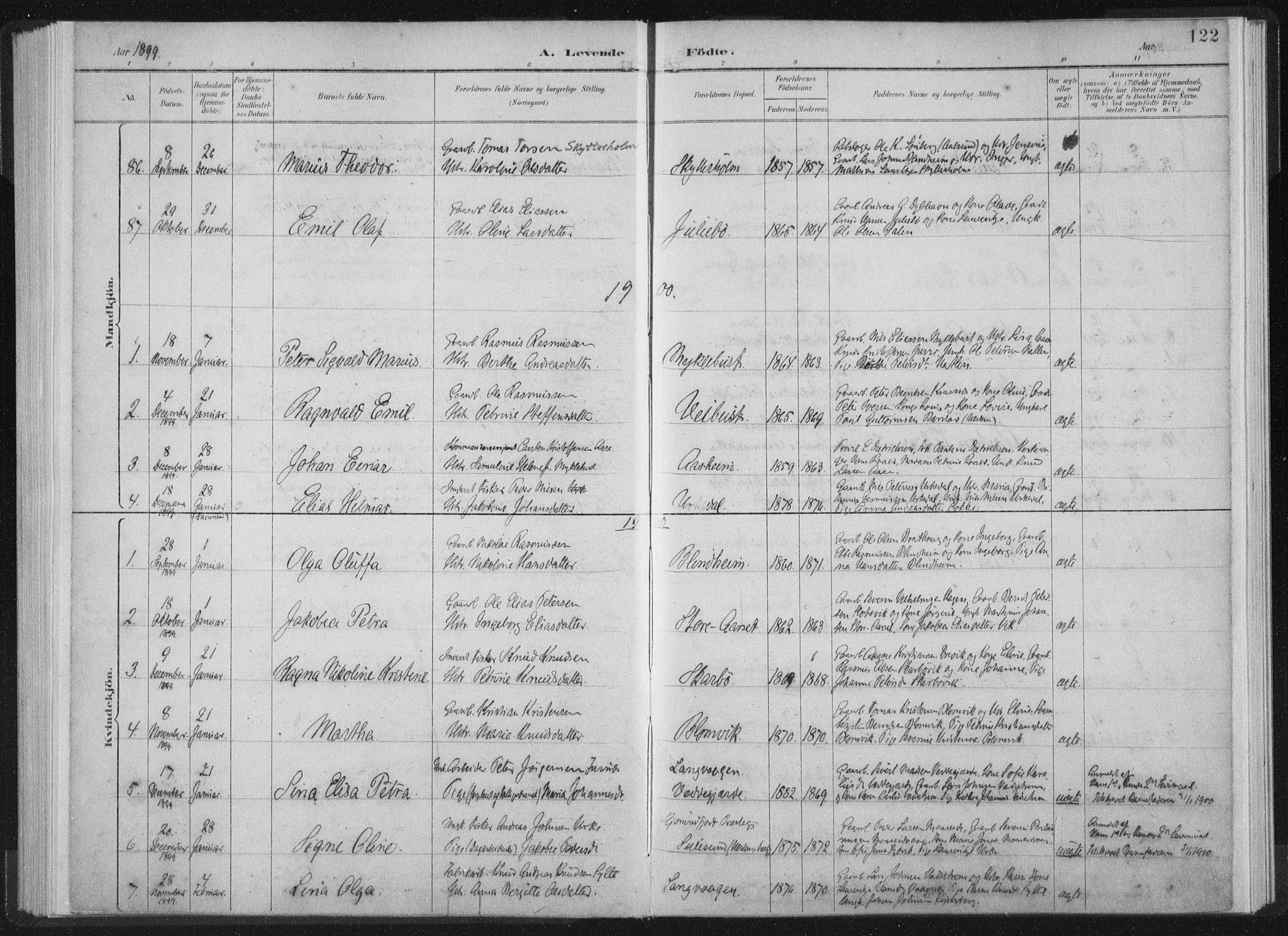 Ministerialprotokoller, klokkerbøker og fødselsregistre - Møre og Romsdal, AV/SAT-A-1454/528/L0405: Parish register (official) no. 528A14, 1891-1906, p. 122