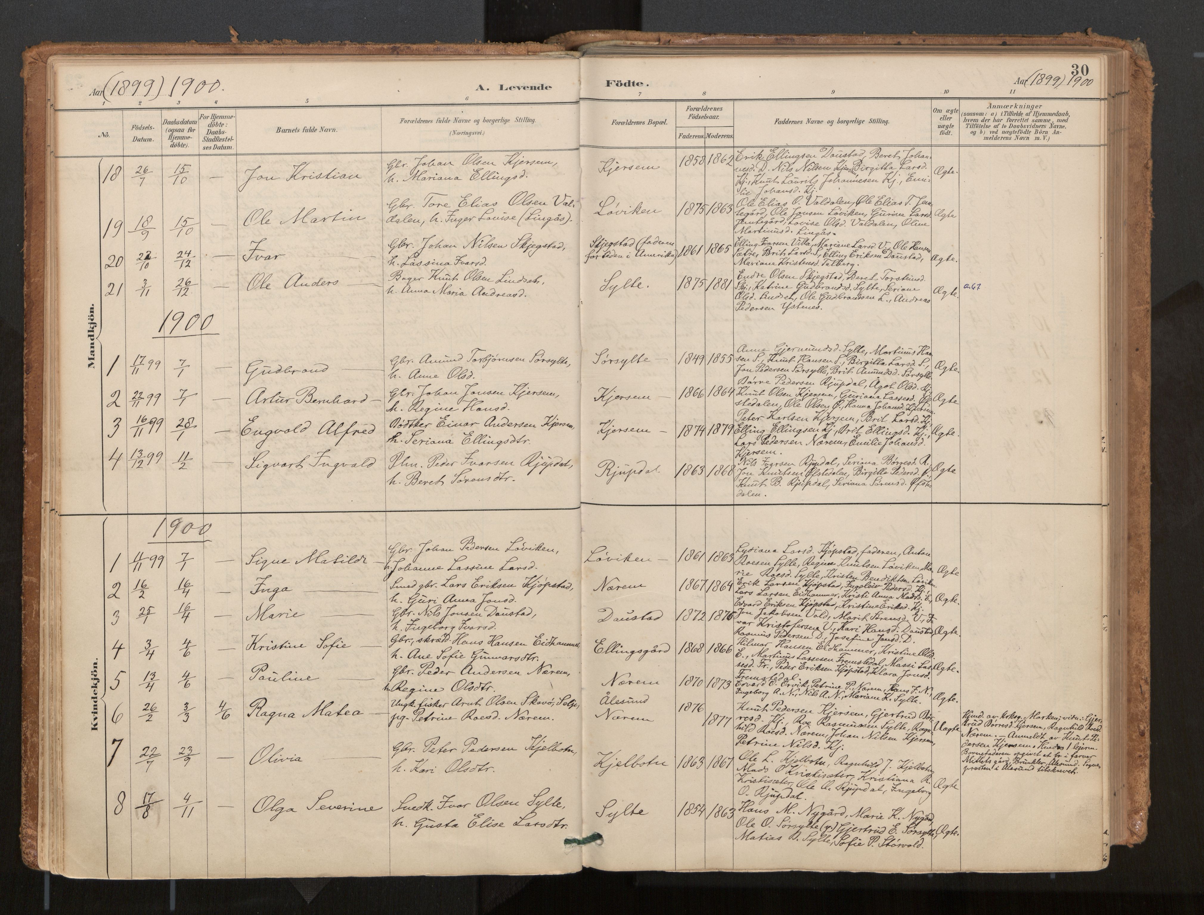 Ministerialprotokoller, klokkerbøker og fødselsregistre - Møre og Romsdal, AV/SAT-A-1454/541/L0545a: Parish register (official) no. 541A03, 1887-1912, p. 30