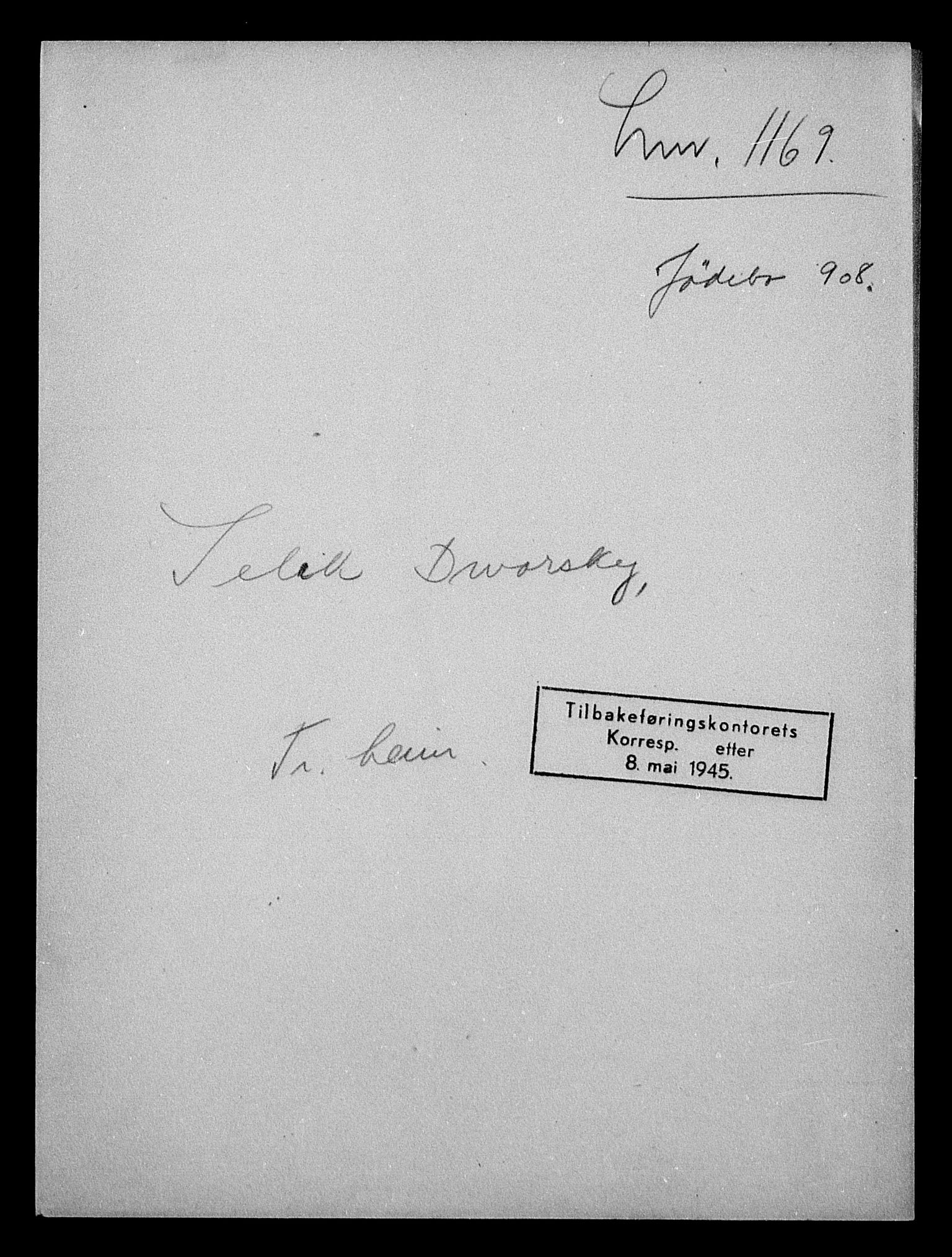 Justisdepartementet, Tilbakeføringskontoret for inndratte formuer, AV/RA-S-1564/H/Hc/Hca/L0895: --, 1945-1947, p. 3