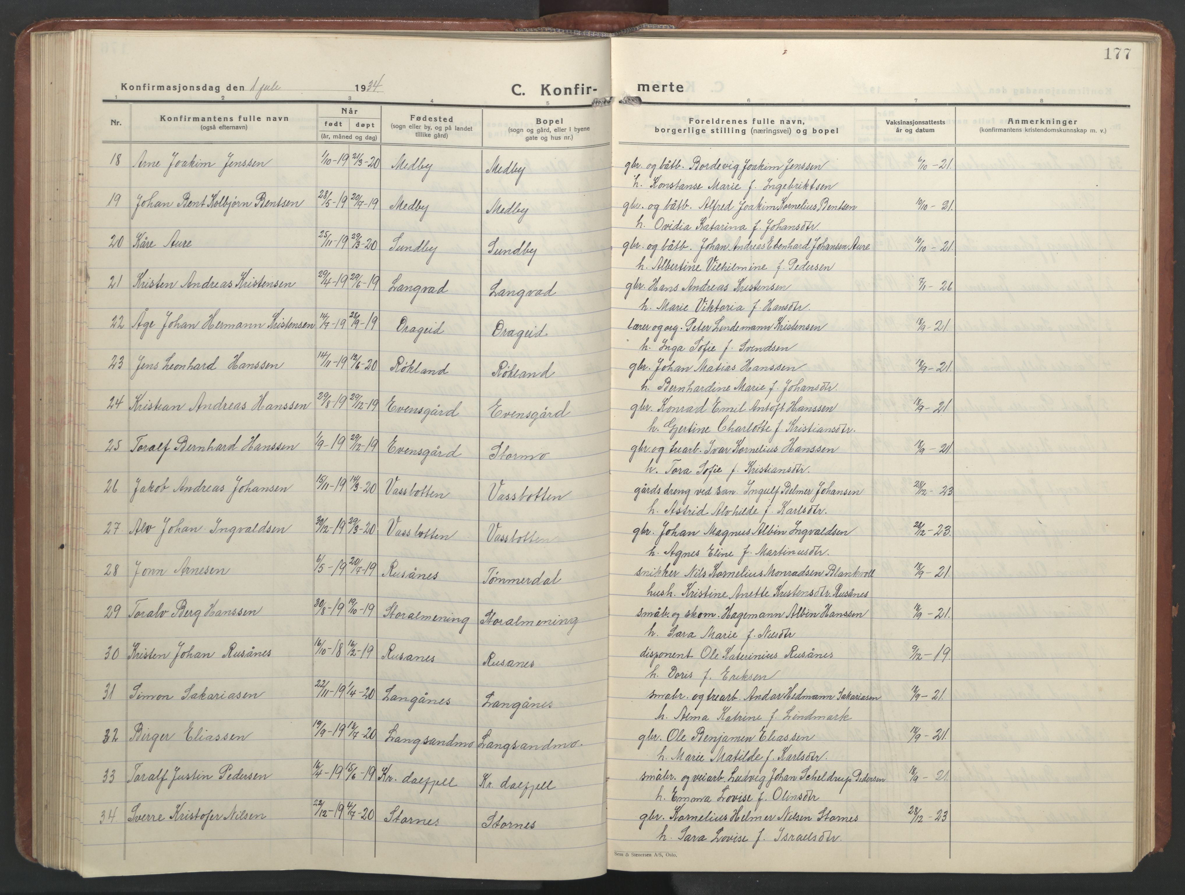 Ministerialprotokoller, klokkerbøker og fødselsregistre - Nordland, SAT/A-1459/847/L0680: Parish register (copy) no. 847C08, 1930-1947, p. 177