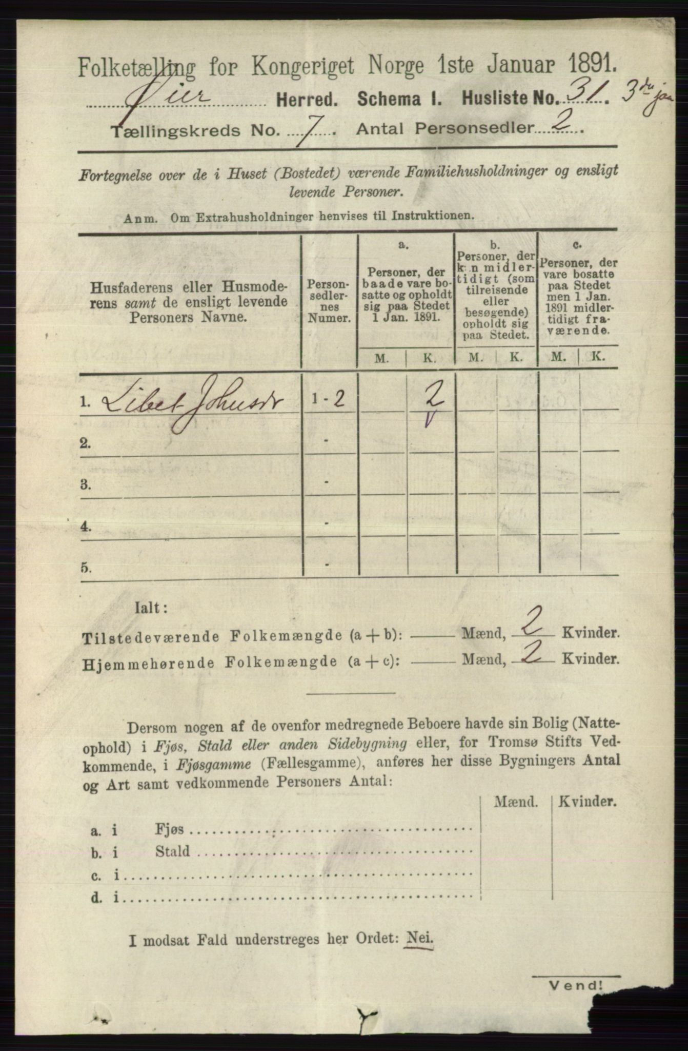 RA, 1891 census for 0521 Øyer, 1891, p. 2473