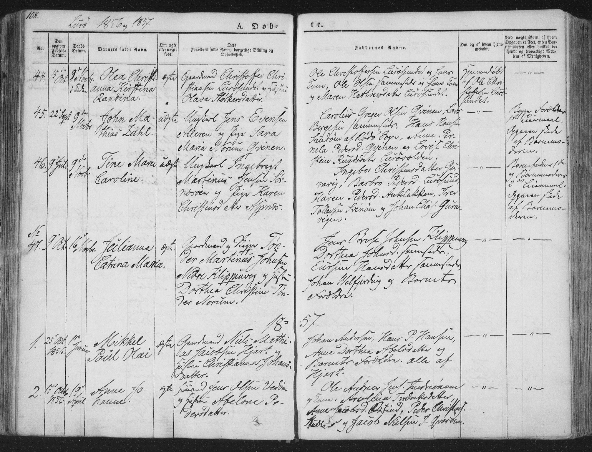 Ministerialprotokoller, klokkerbøker og fødselsregistre - Nordland, SAT/A-1459/839/L0565: Parish register (official) no. 839A02, 1825-1862, p. 108