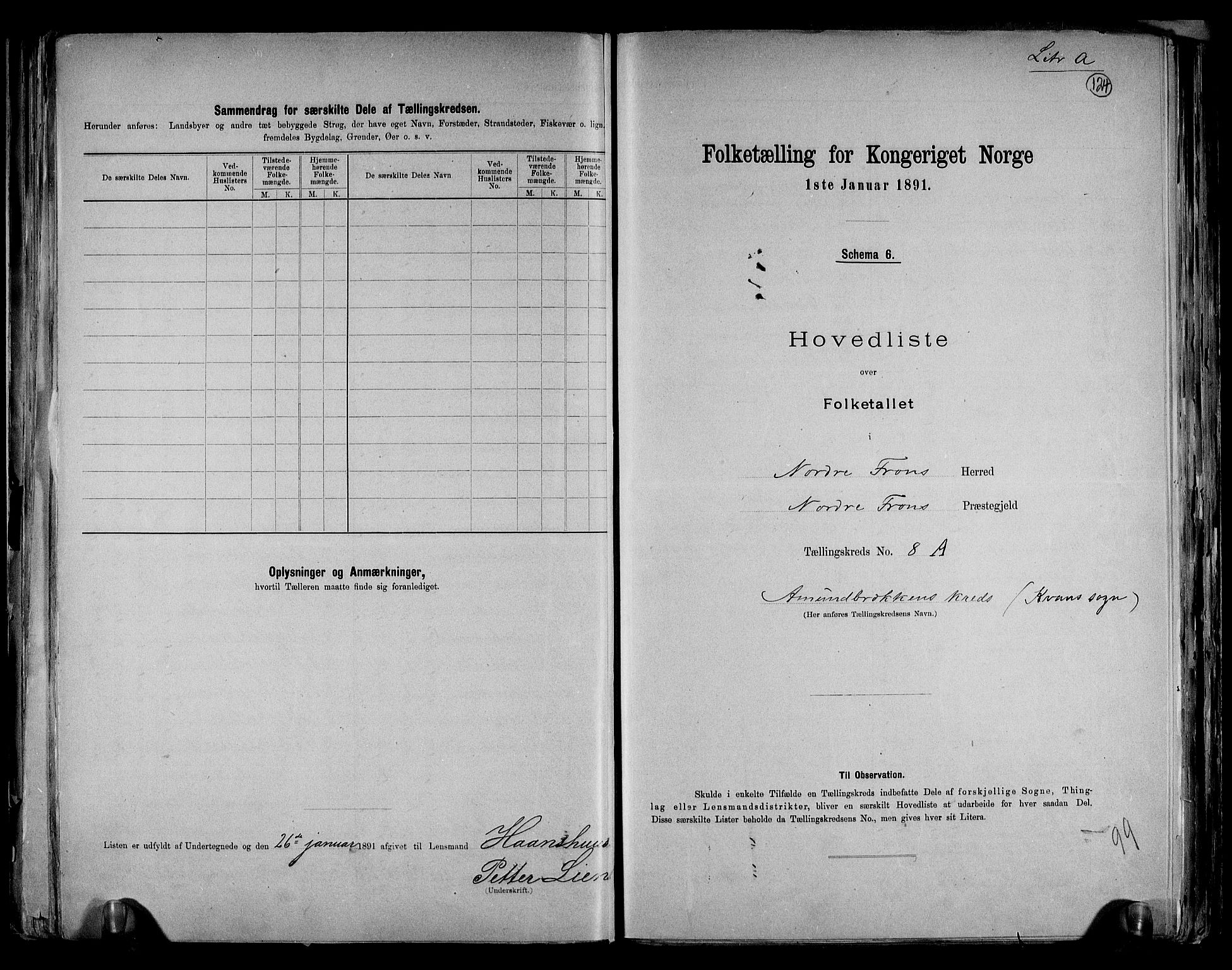 RA, 1891 census for 0518 Nord-Fron, 1891, p. 19