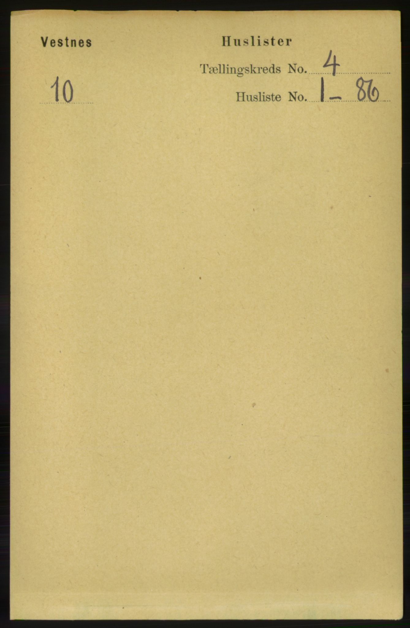 RA, 1891 census for 1535 Vestnes, 1891, p. 1215