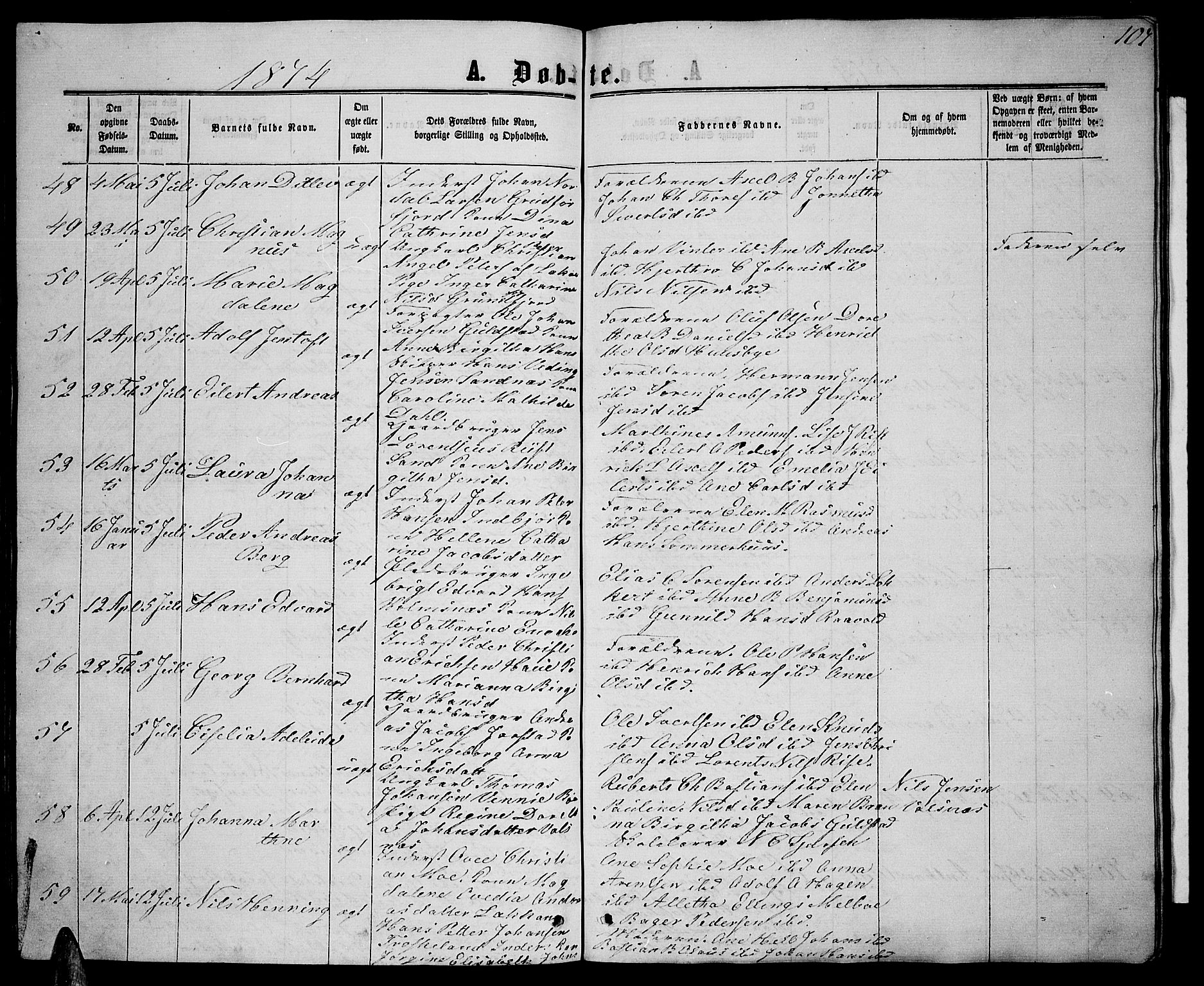 Ministerialprotokoller, klokkerbøker og fødselsregistre - Nordland, AV/SAT-A-1459/888/L1266: Parish register (copy) no. 888C04, 1864-1877, p. 107