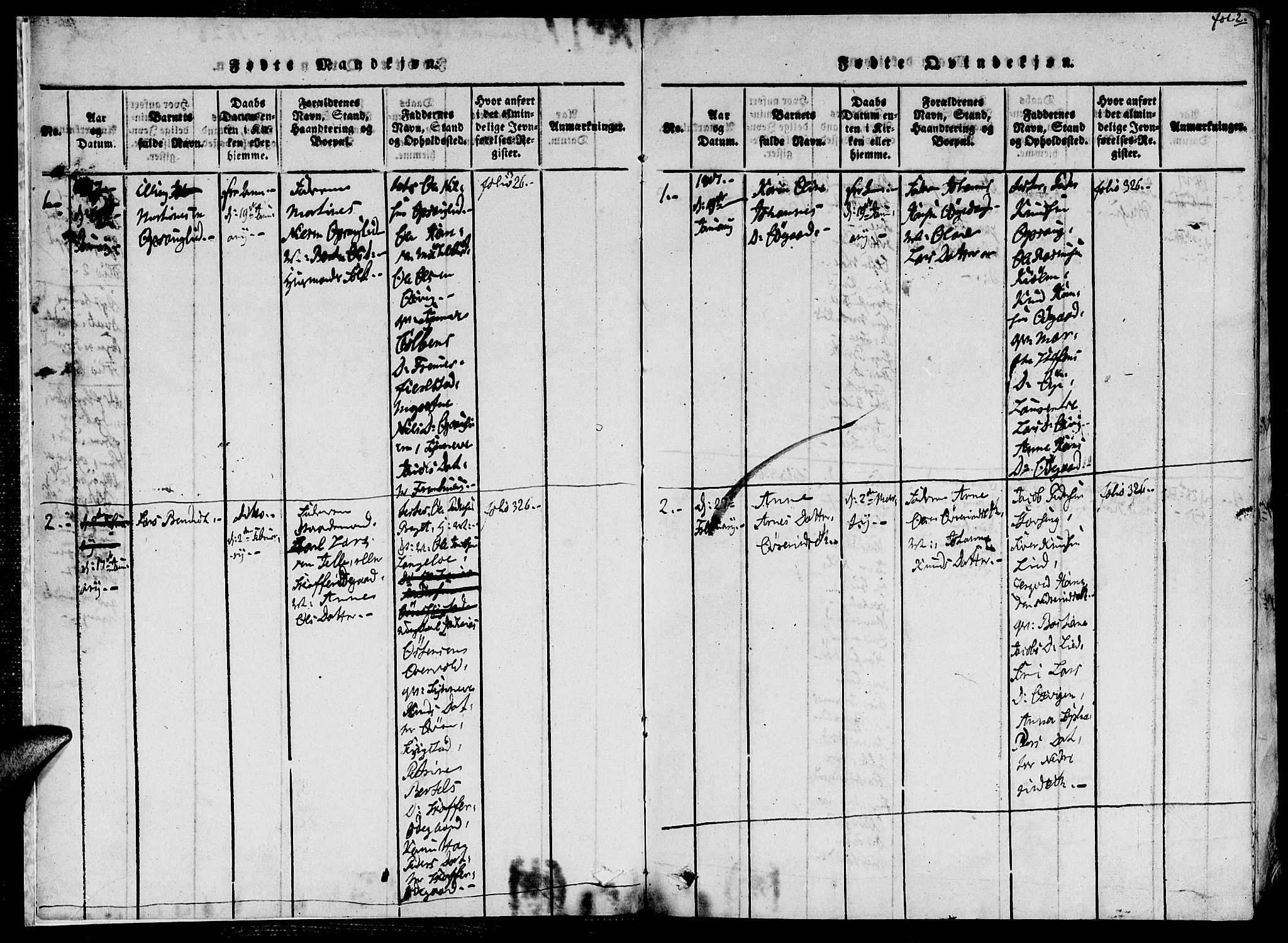 Ministerialprotokoller, klokkerbøker og fødselsregistre - Møre og Romsdal, AV/SAT-A-1454/520/L0273: Parish register (official) no. 520A03, 1817-1826, p. 2