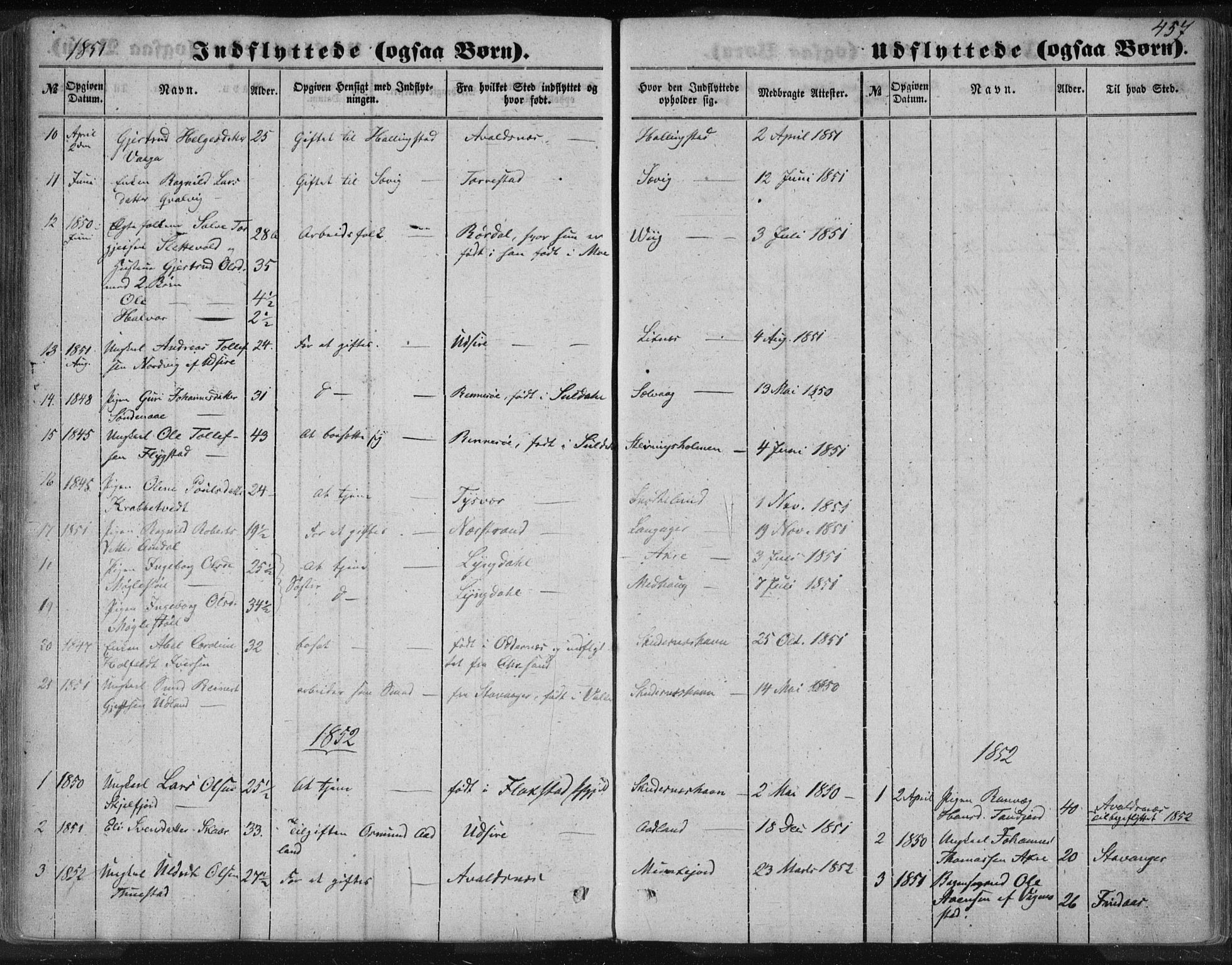 Skudenes sokneprestkontor, SAST/A -101849/H/Ha/Haa/L0005: Parish register (official) no. A 3.2, 1847-1863, p. 457