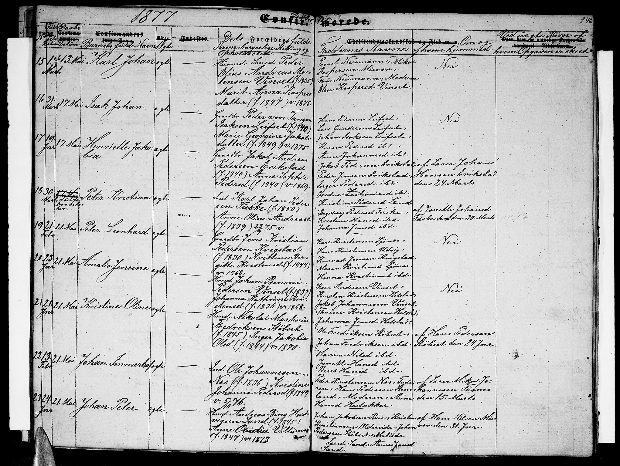 Ministerialprotokoller, klokkerbøker og fødselsregistre - Nordland, AV/SAT-A-1459/852/L0753: Parish register (copy) no. 852C04, 1856-1877, p. 240