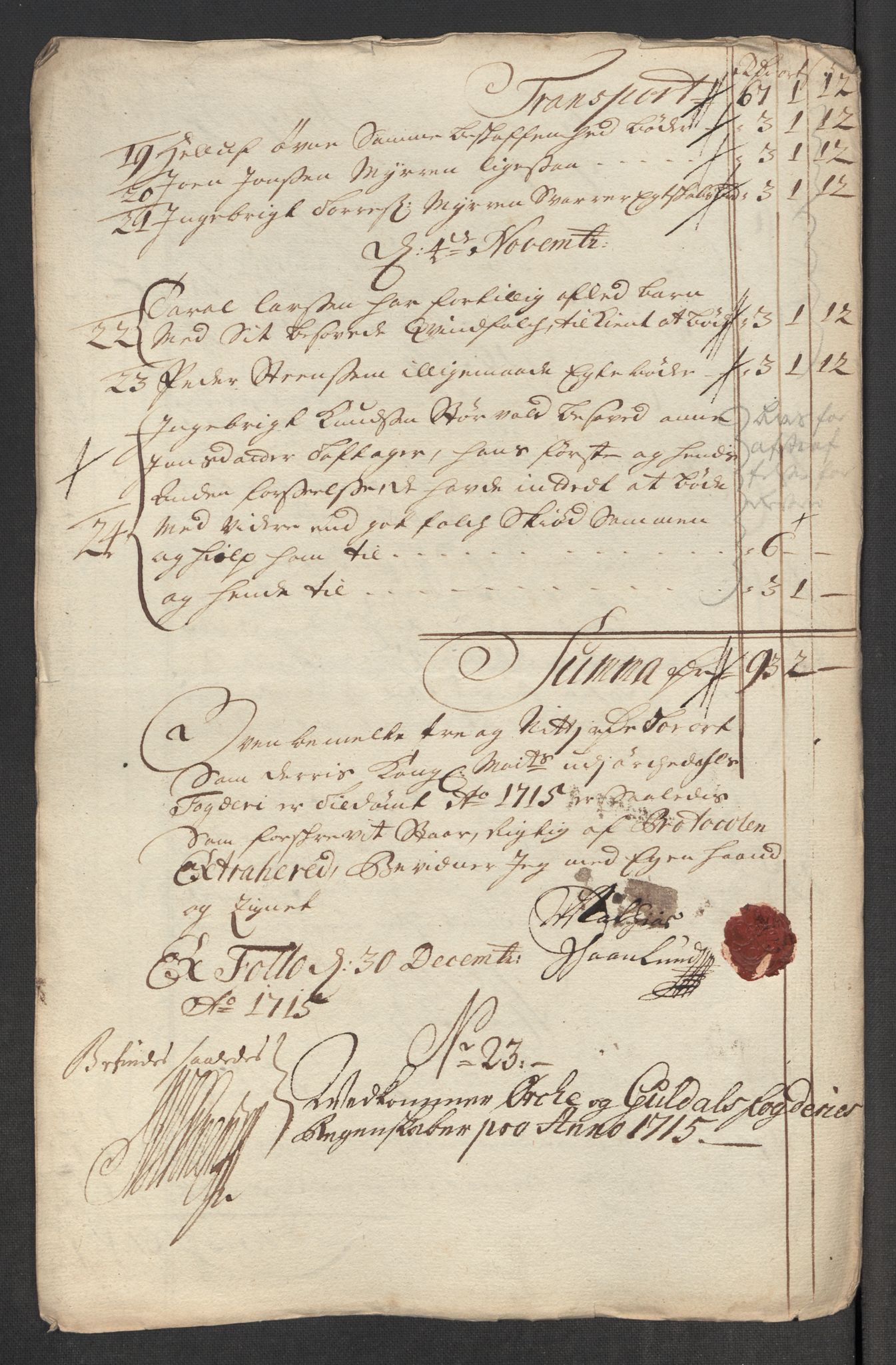 Rentekammeret inntil 1814, Reviderte regnskaper, Fogderegnskap, AV/RA-EA-4092/R60/L3966: Fogderegnskap Orkdal og Gauldal, 1715, p. 222