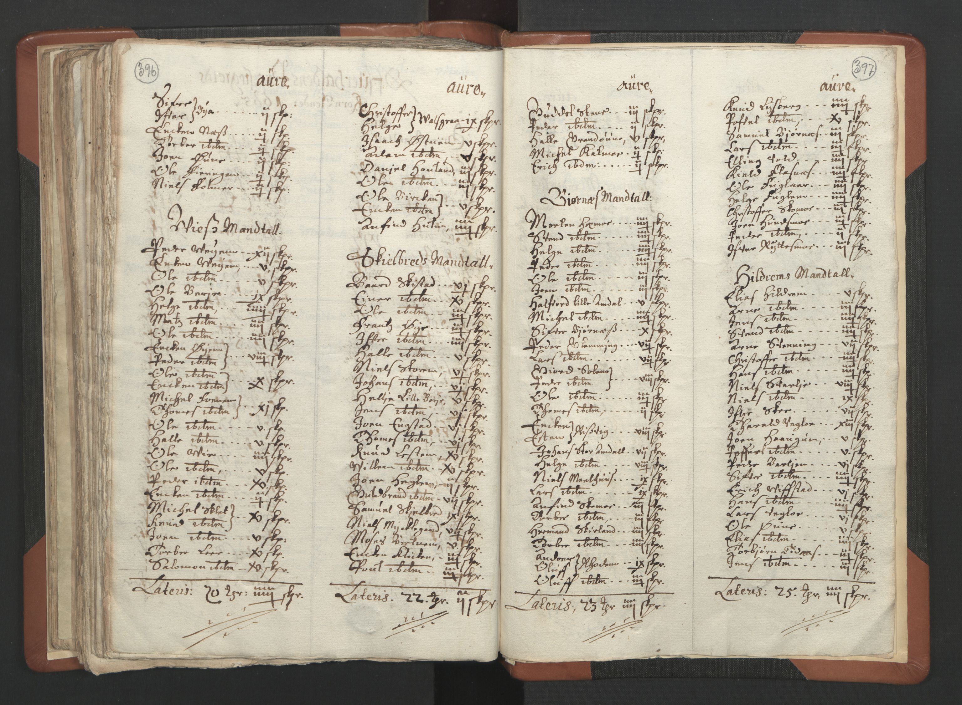 RA, Vicar's Census 1664-1666, no. 34: Namdal deanery, 1664-1666, p. 396-397