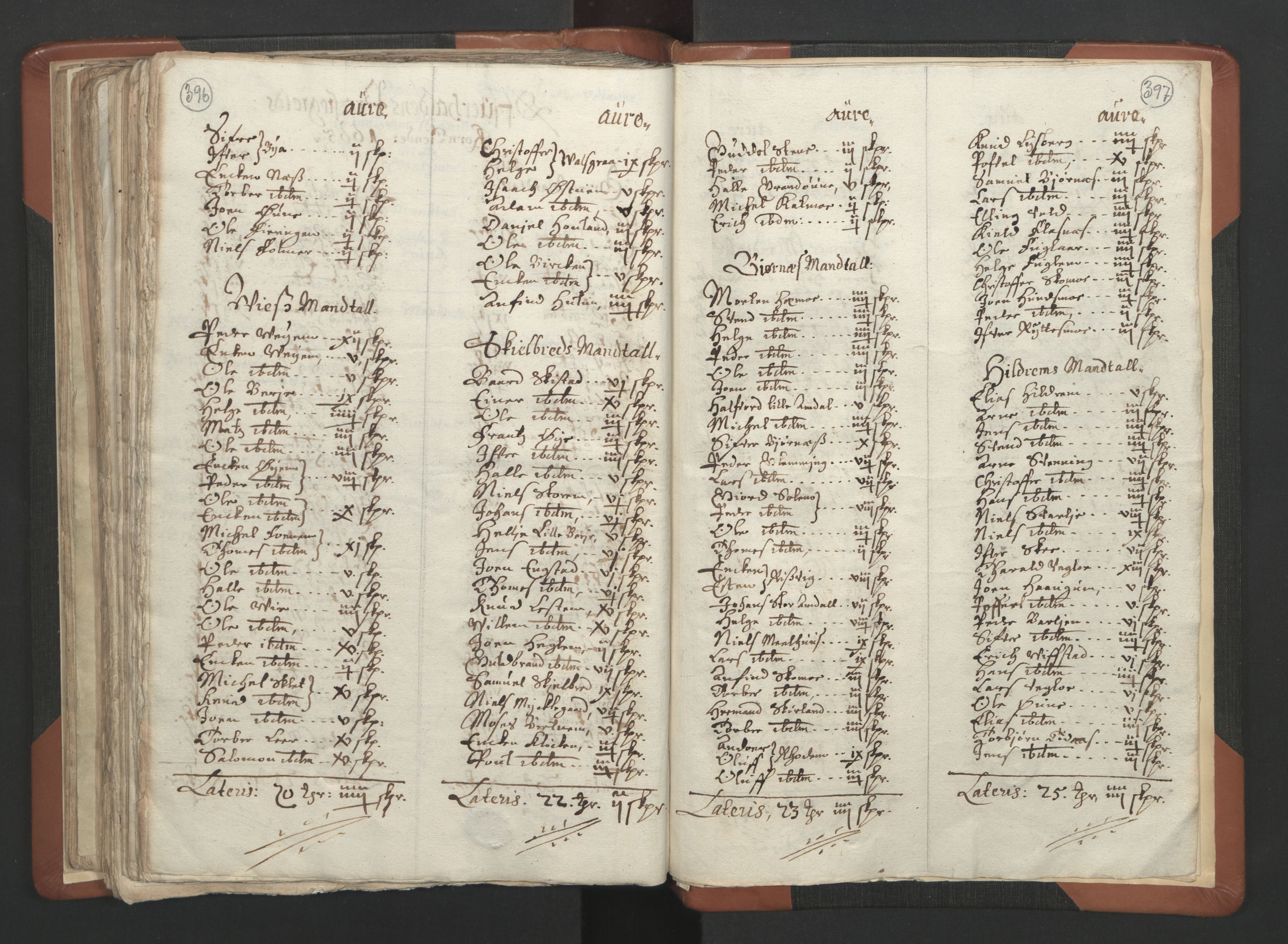 RA, Vicar's Census 1664-1666, no. 34: Namdal deanery, 1664-1666, p. 396-397