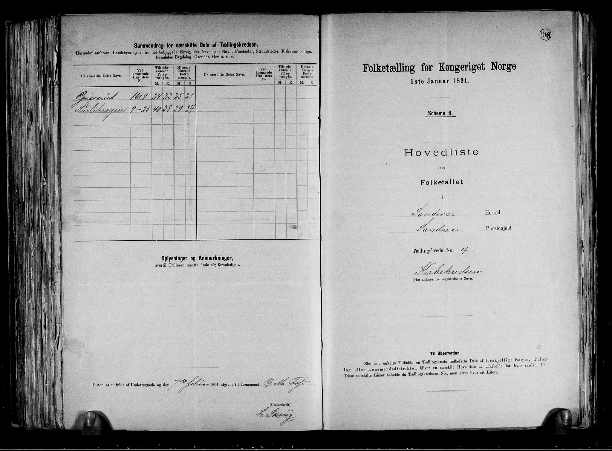 RA, 1891 census for 0629 Sandsvær, 1891, p. 11