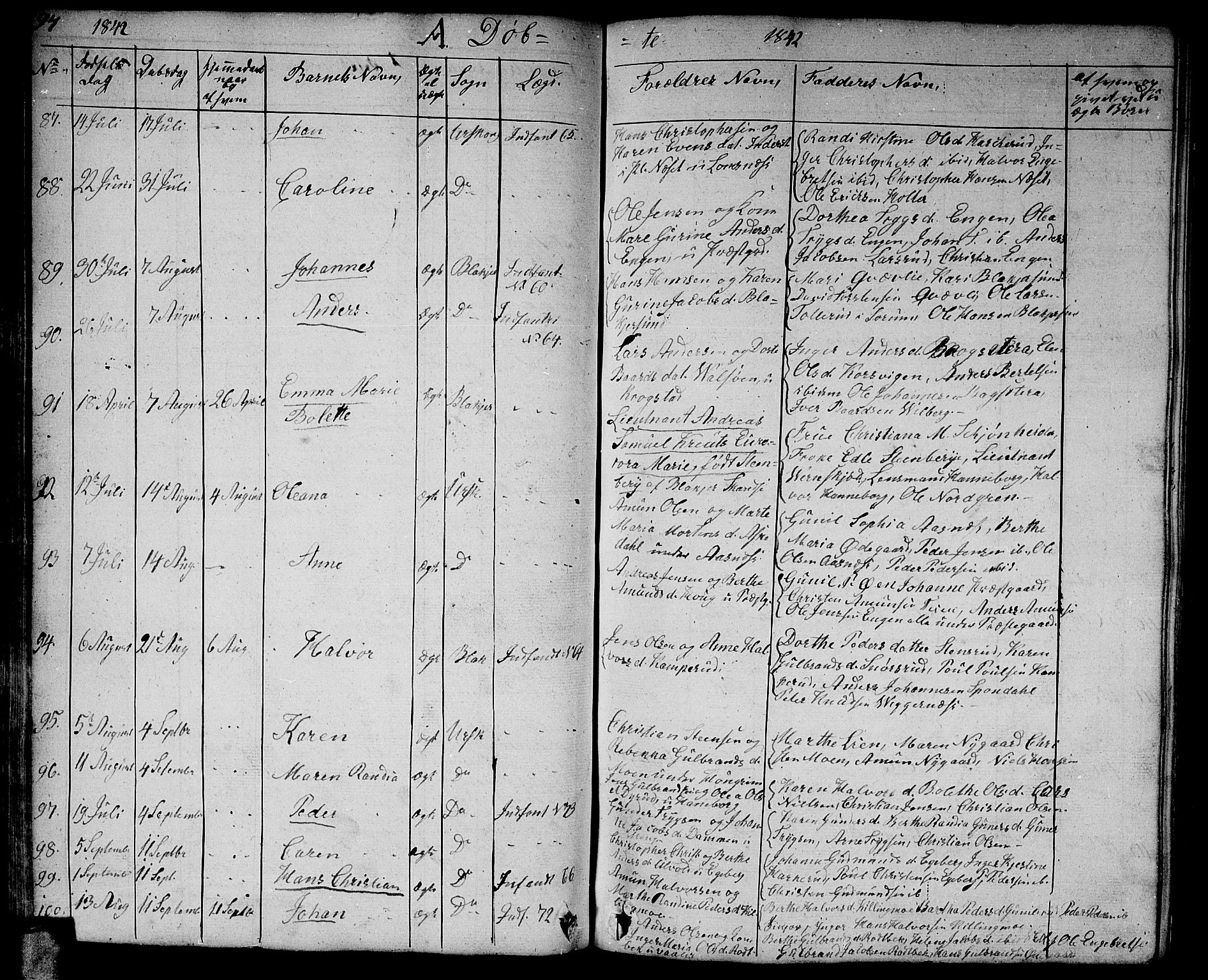 Aurskog prestekontor Kirkebøker, AV/SAO-A-10304a/G/Ga/L0002: Parish register (copy) no. I 2, 1829-1857, p. 94