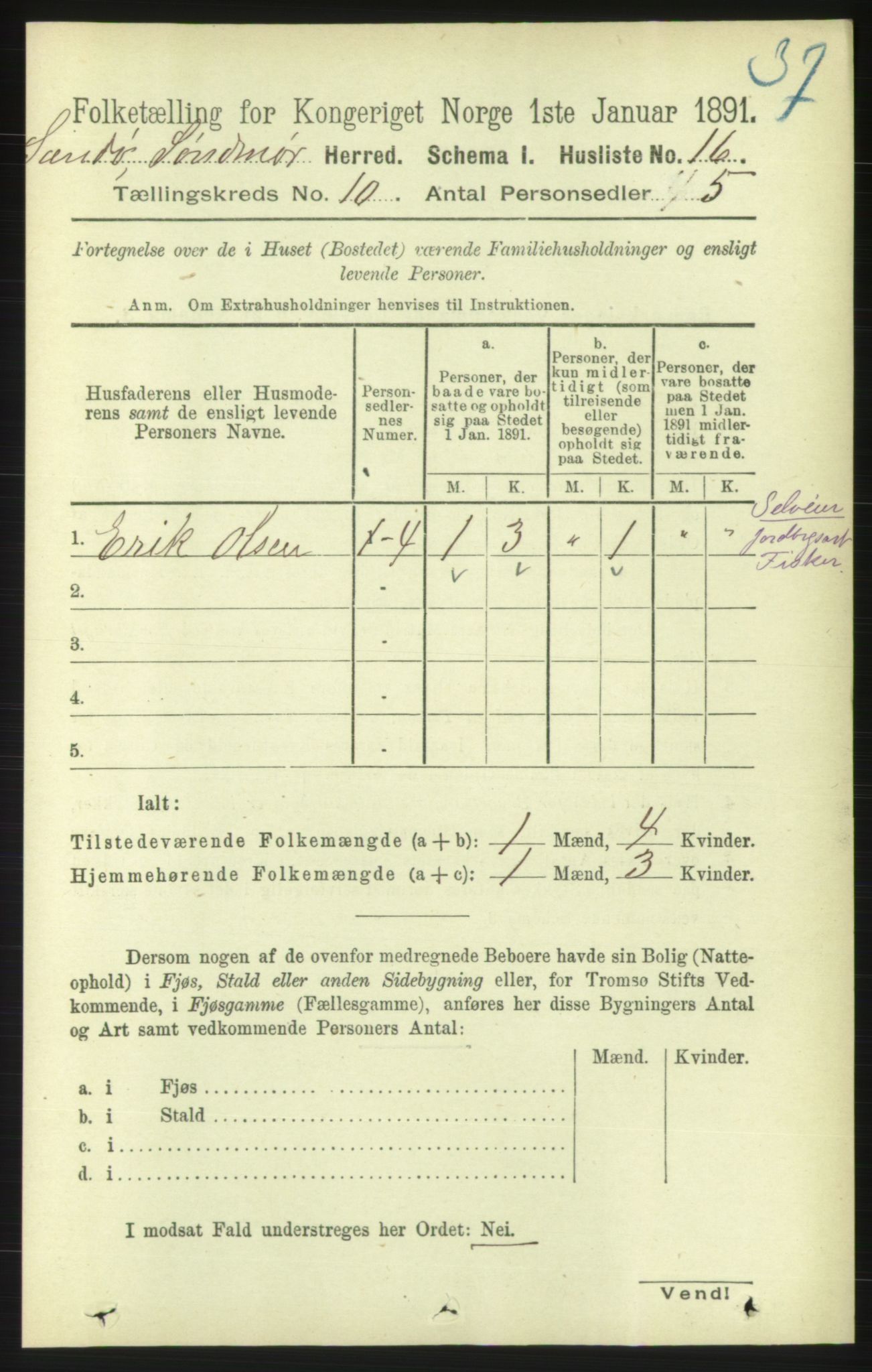 RA, 1891 census for 1514 Sande, 1891, p. 1763