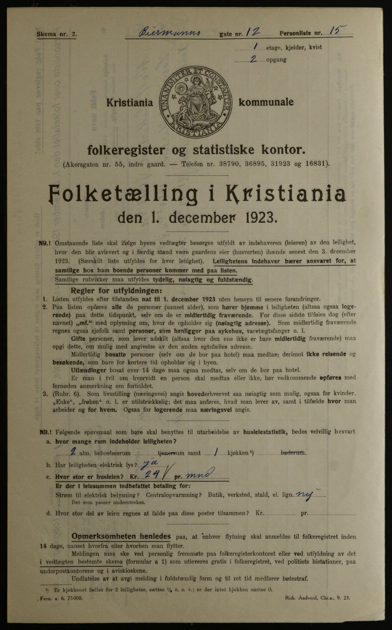 OBA, Municipal Census 1923 for Kristiania, 1923, p. 5930