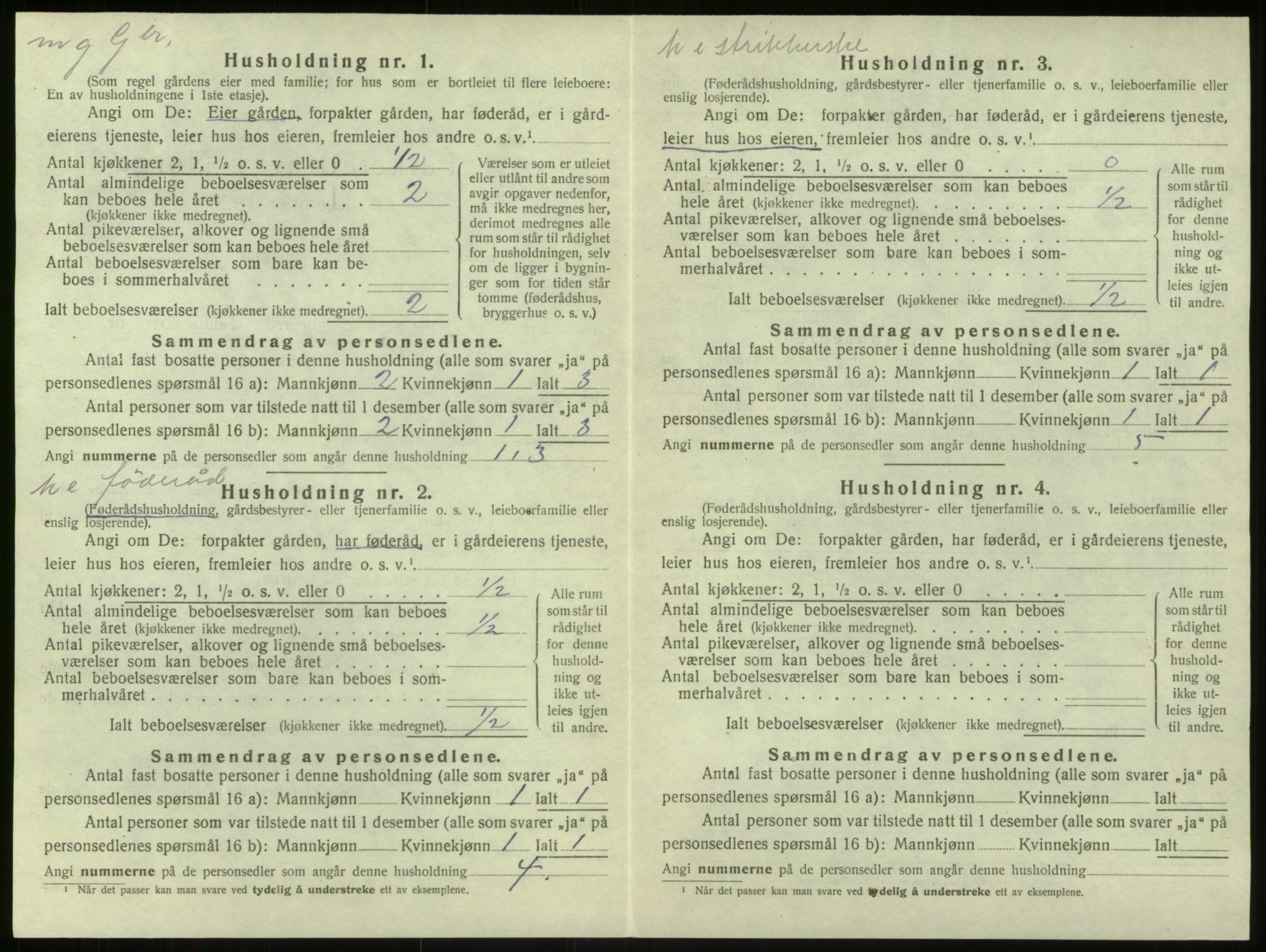 SAB, 1920 census for Modalen, 1920, p. 242
