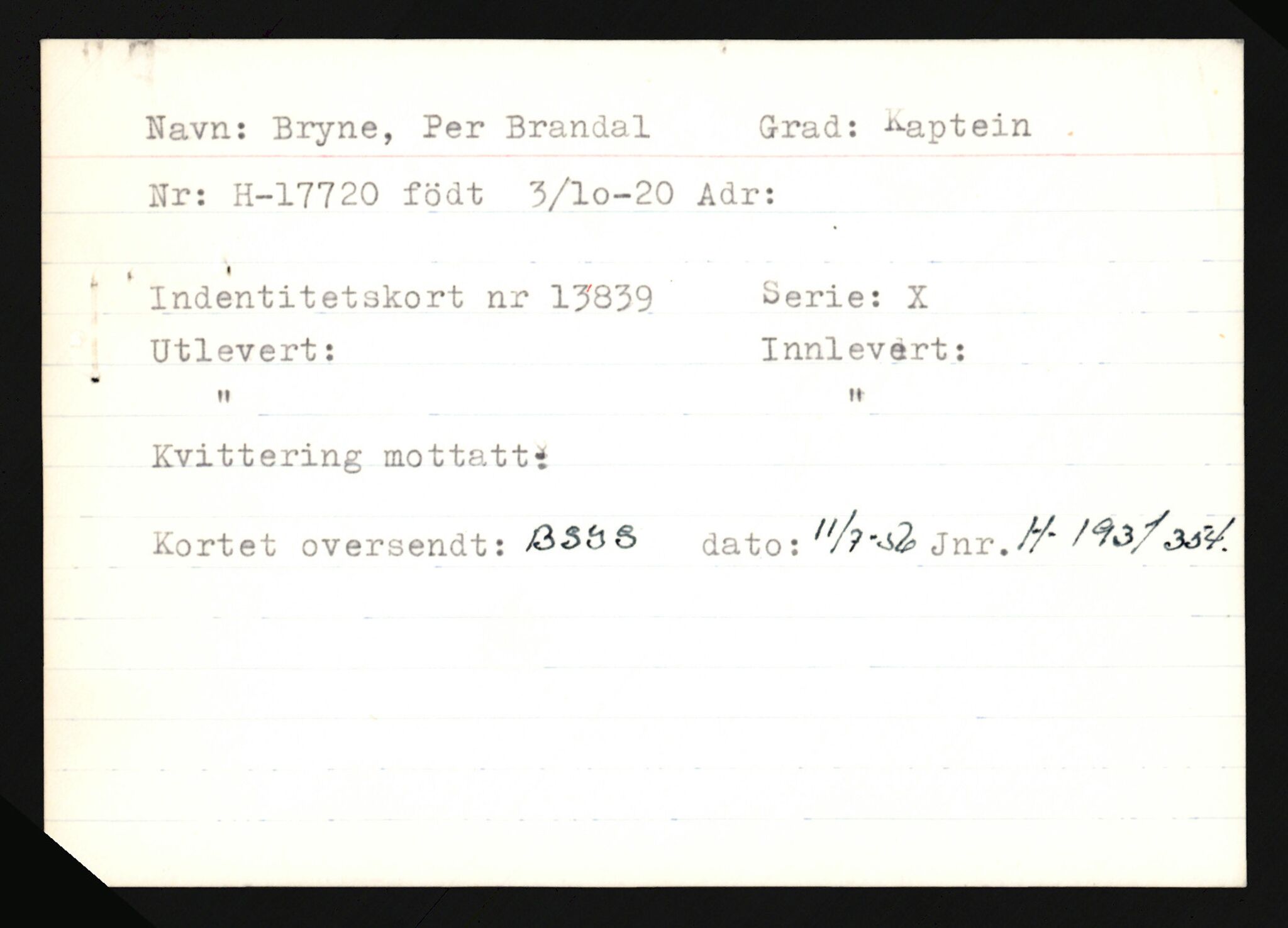 Forsvaret, Sør-Hålogaland landforsvar, AV/RA-RAFA-2552/P/Pa/L0303: Personellmapper for slettet personell, yrkesbefal og vernepliktig befal, født 1917-1920, 1936-1980, p. 571