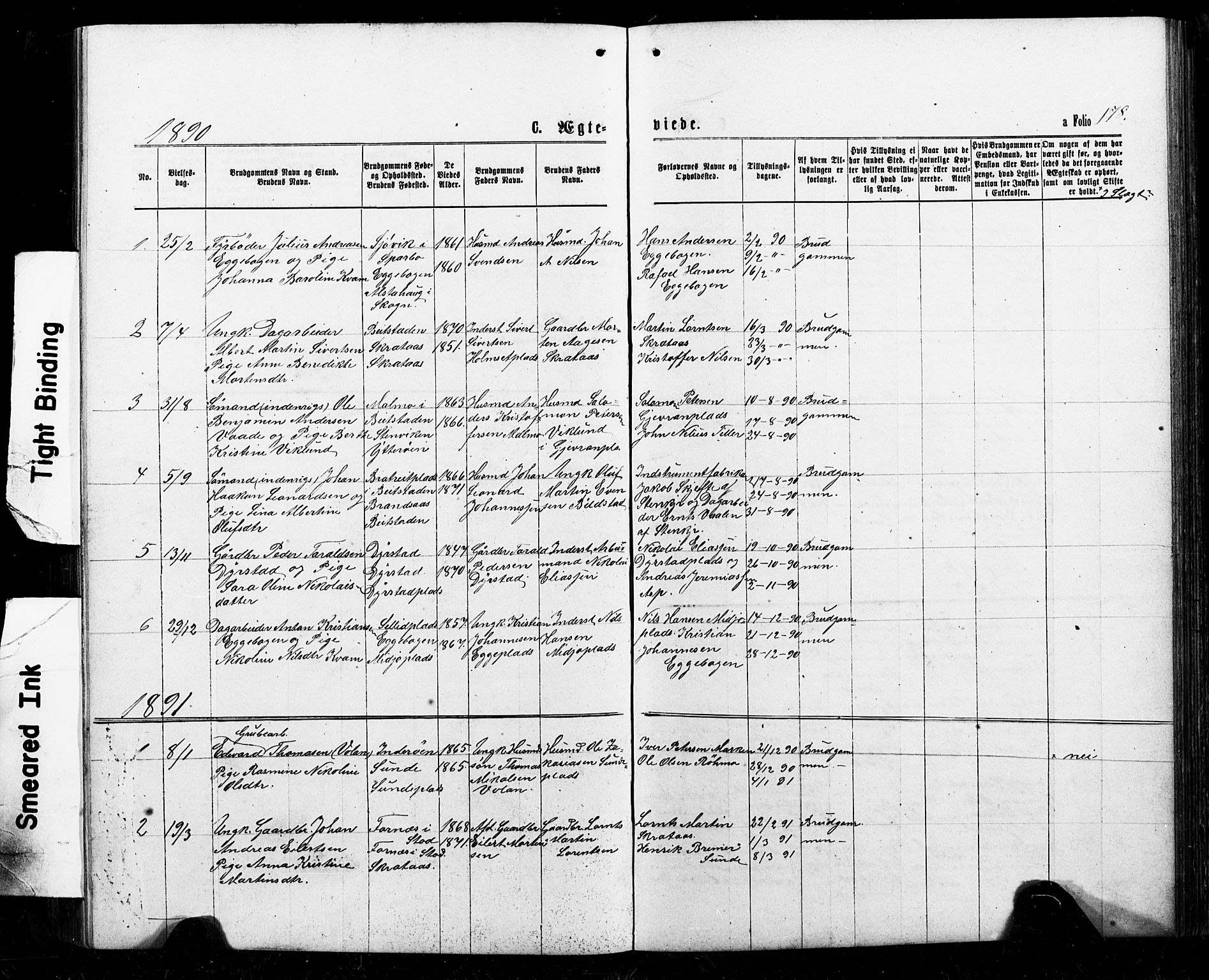 Ministerialprotokoller, klokkerbøker og fødselsregistre - Nord-Trøndelag, SAT/A-1458/740/L0380: Parish register (copy) no. 740C01, 1868-1902, p. 178